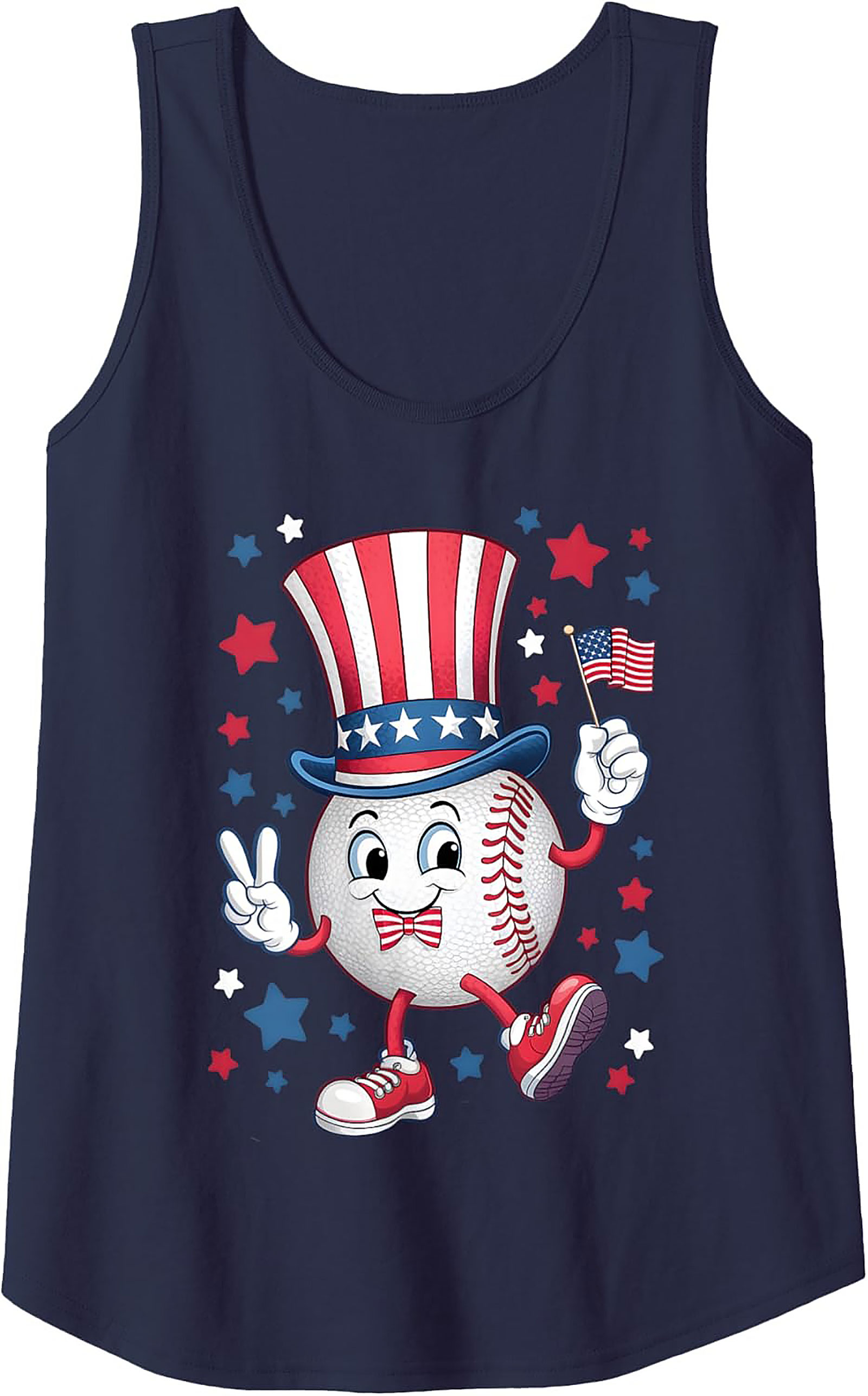 USA Baseball Patriotic Tank Top | Summer Sleeveless Shirt