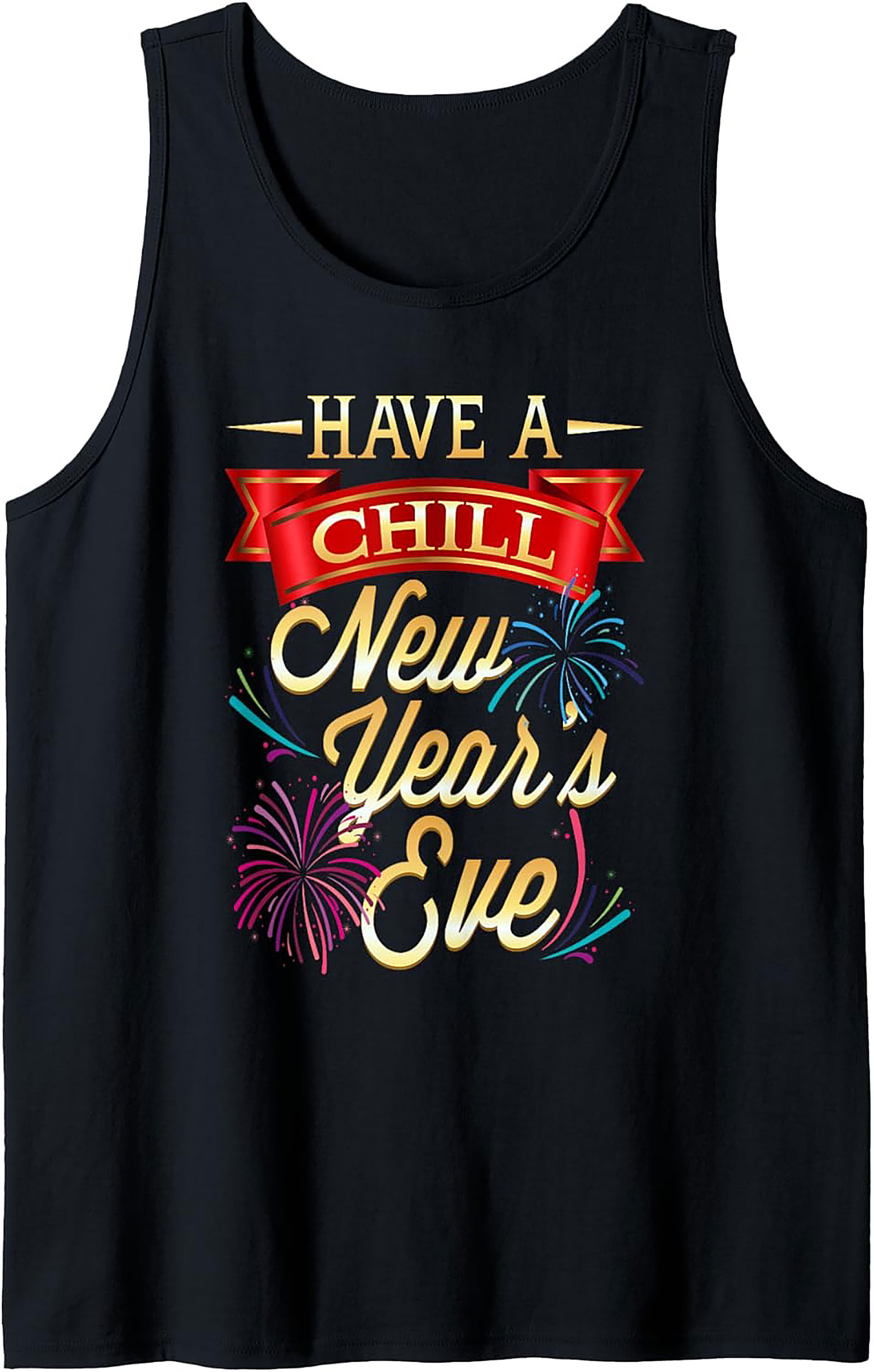Chill New Year Graphic Tank Top