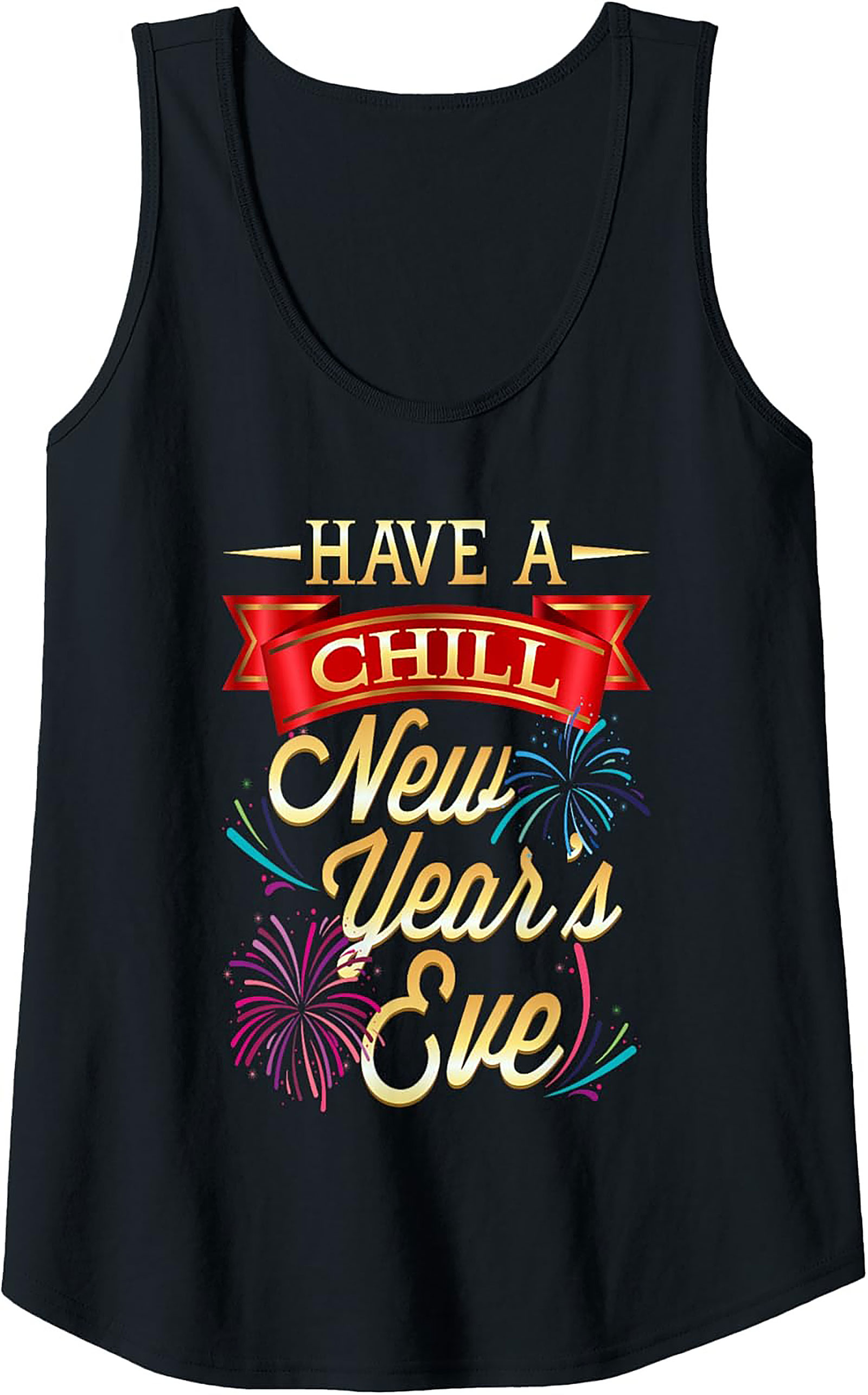 Chill New Year Graphic Tank Top
