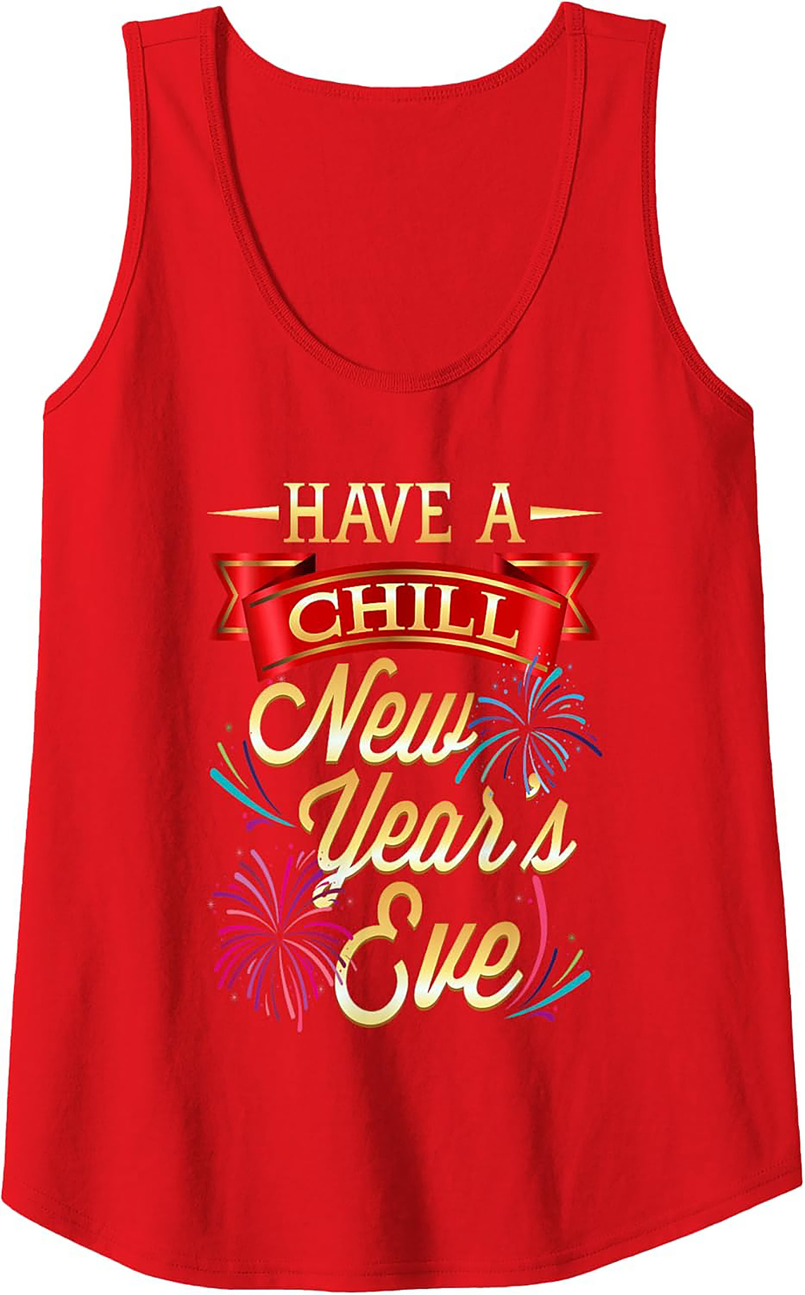 Chill New Year Graphic Tank Top