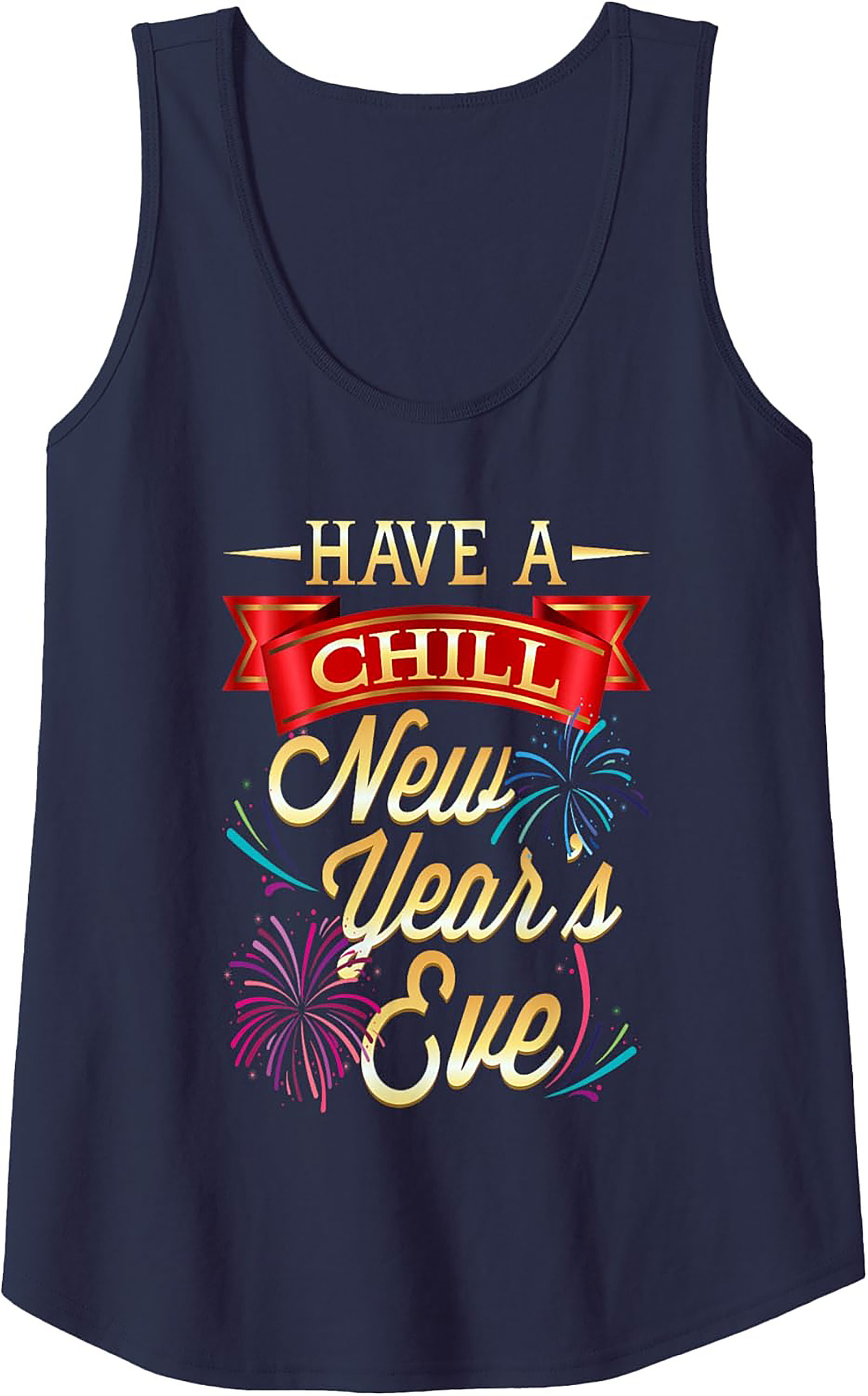 Chill New Year Graphic Tank Top