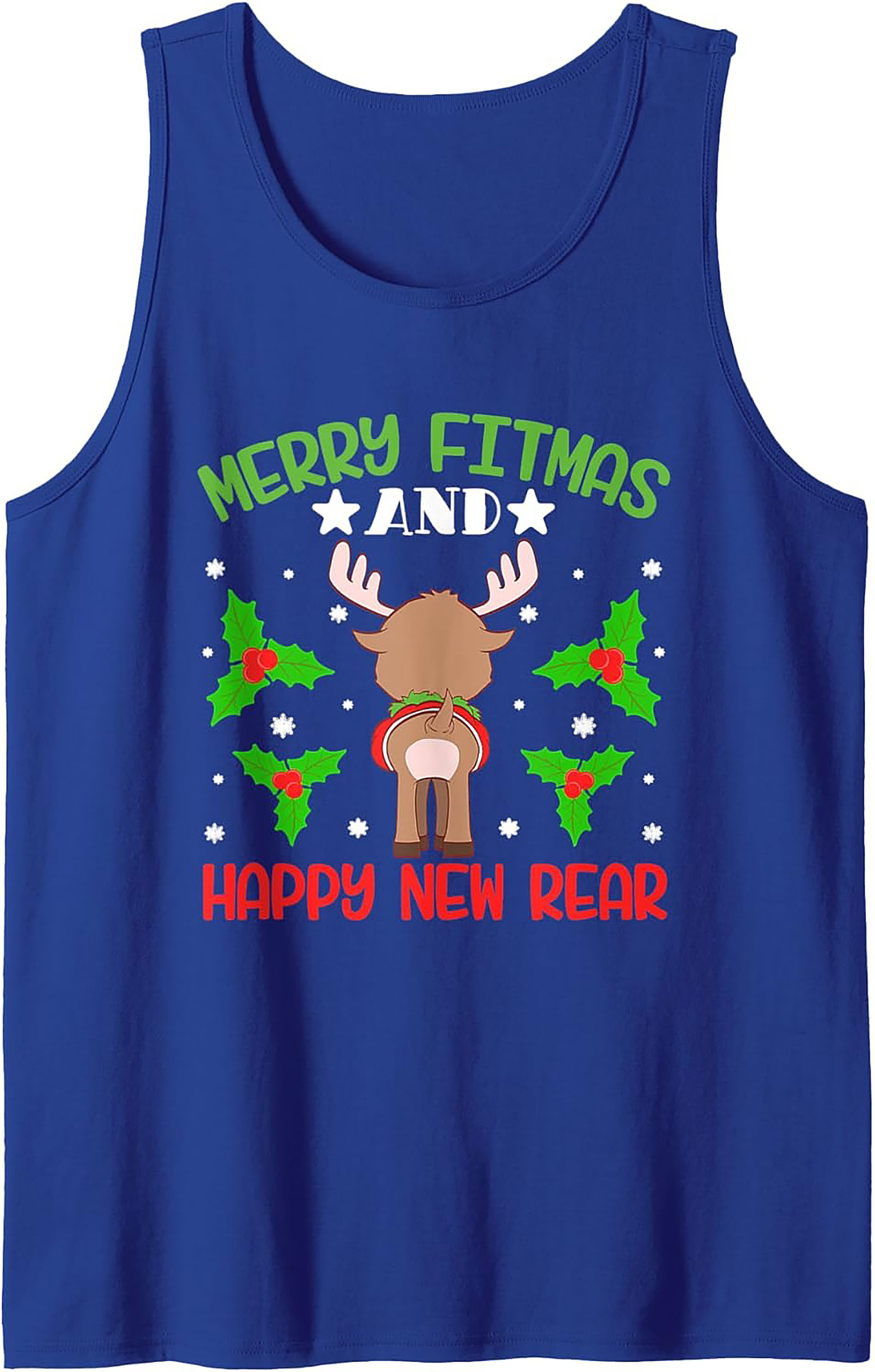 Merry Fitmas & Happy New Rear Funny Gym Tank Top Gift