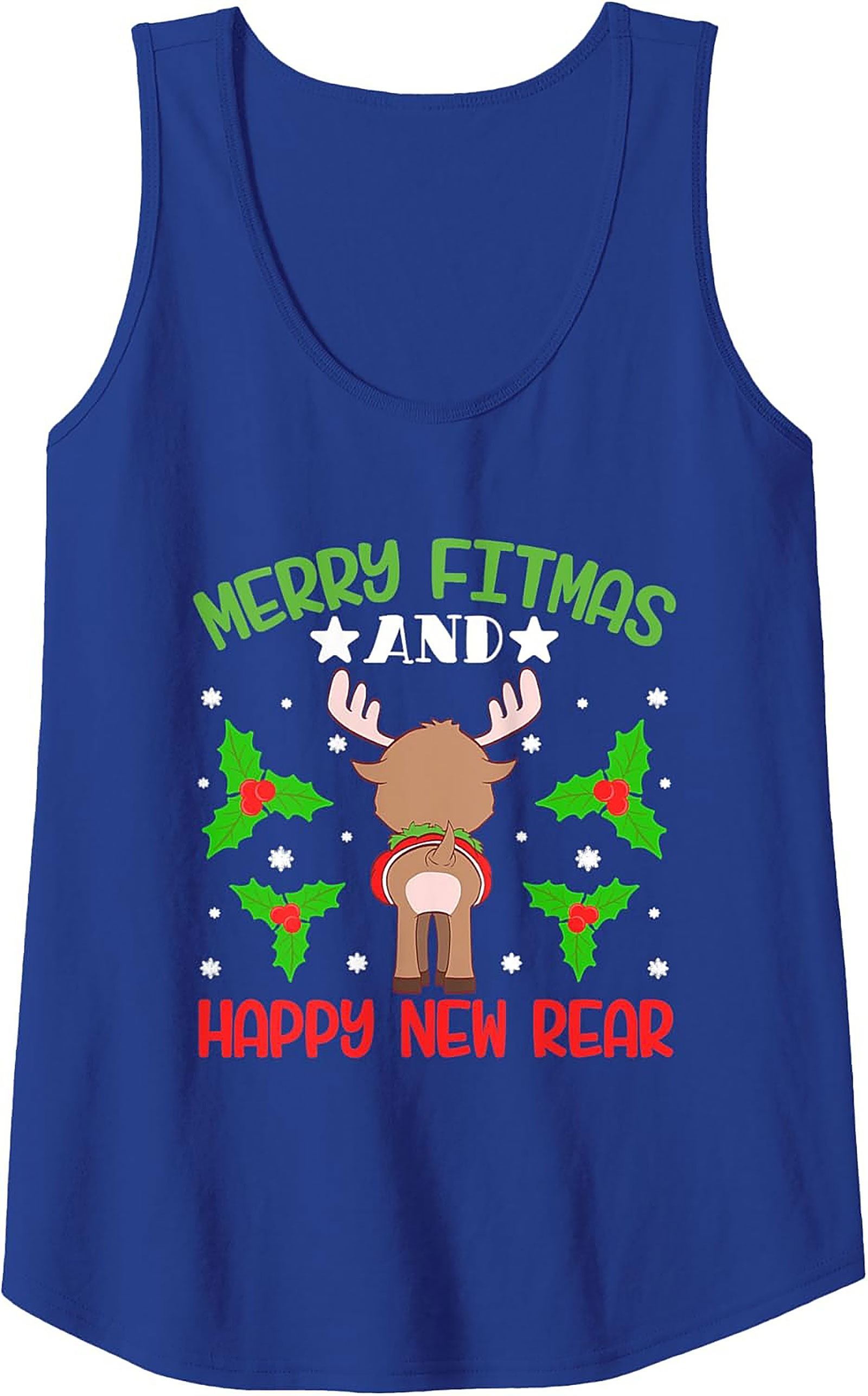 Merry Fitmas & Happy New Rear Funny Gym Tank Top Gift