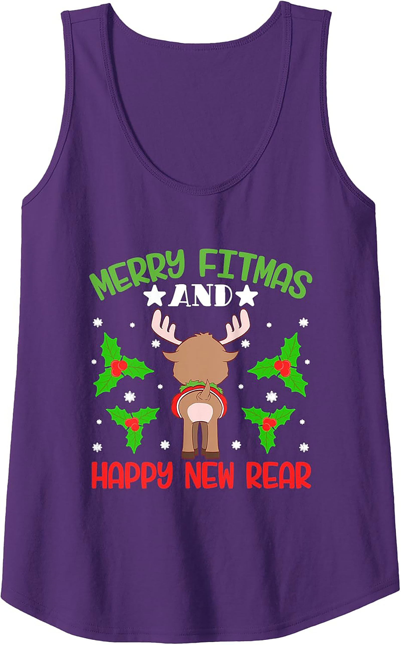 Merry Fitmas & Happy New Rear Funny Gym Tank Top Gift