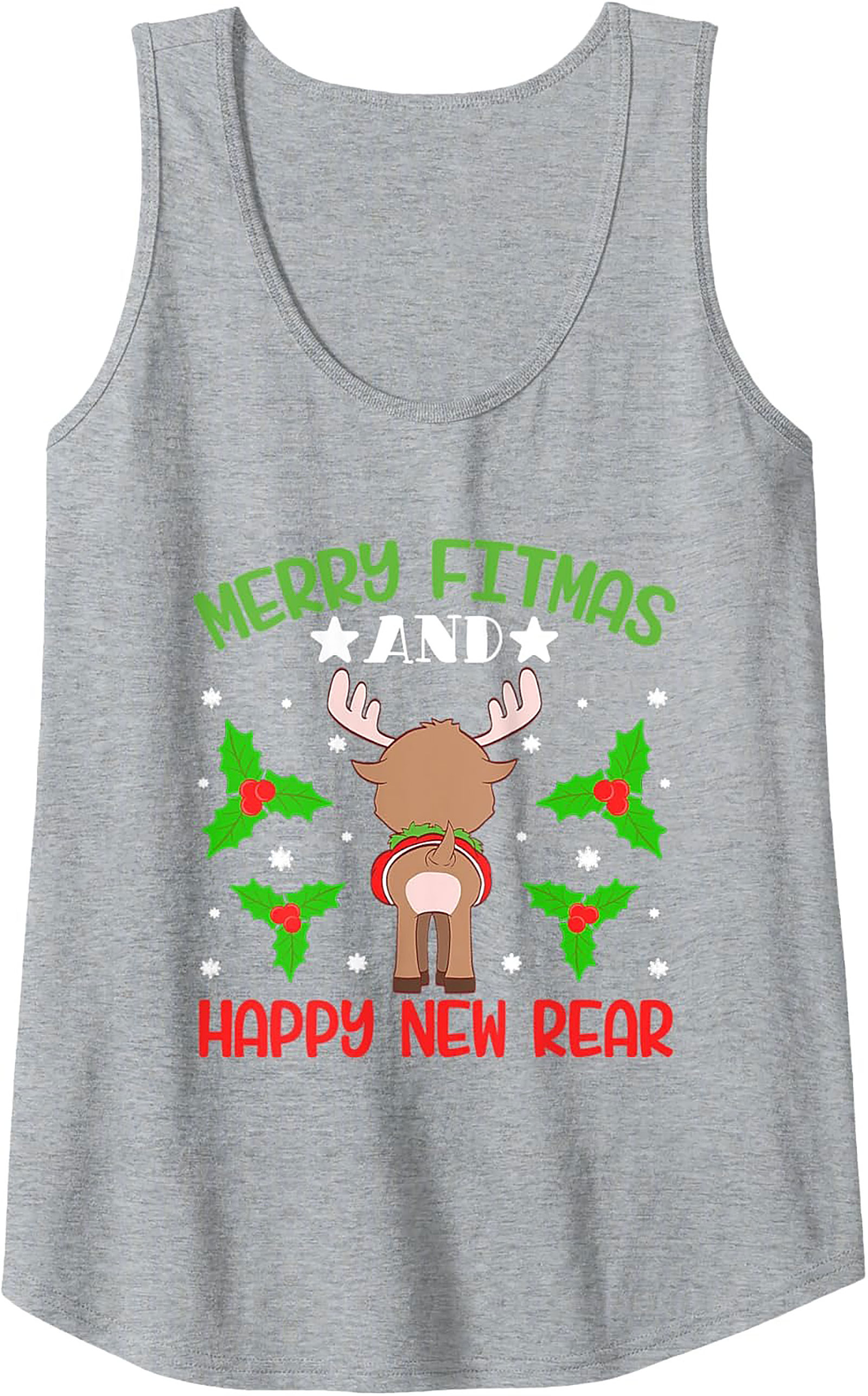 Merry Fitmas & Happy New Rear Funny Gym Tank Top Gift