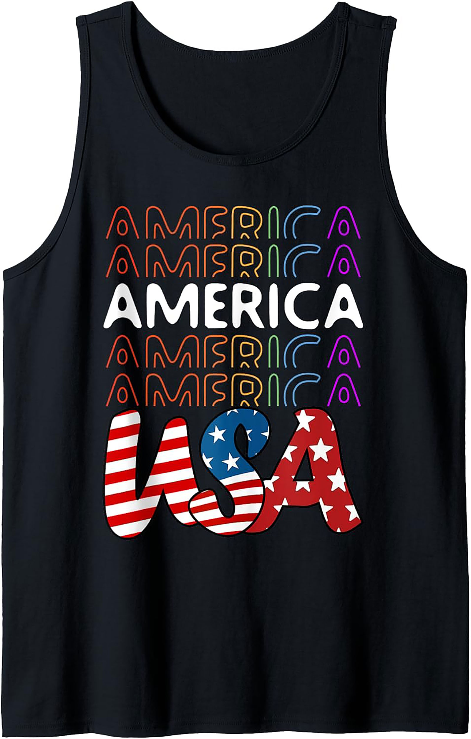 Retro USA Patriotic Graphic Tank Top | Summer Sleeveless