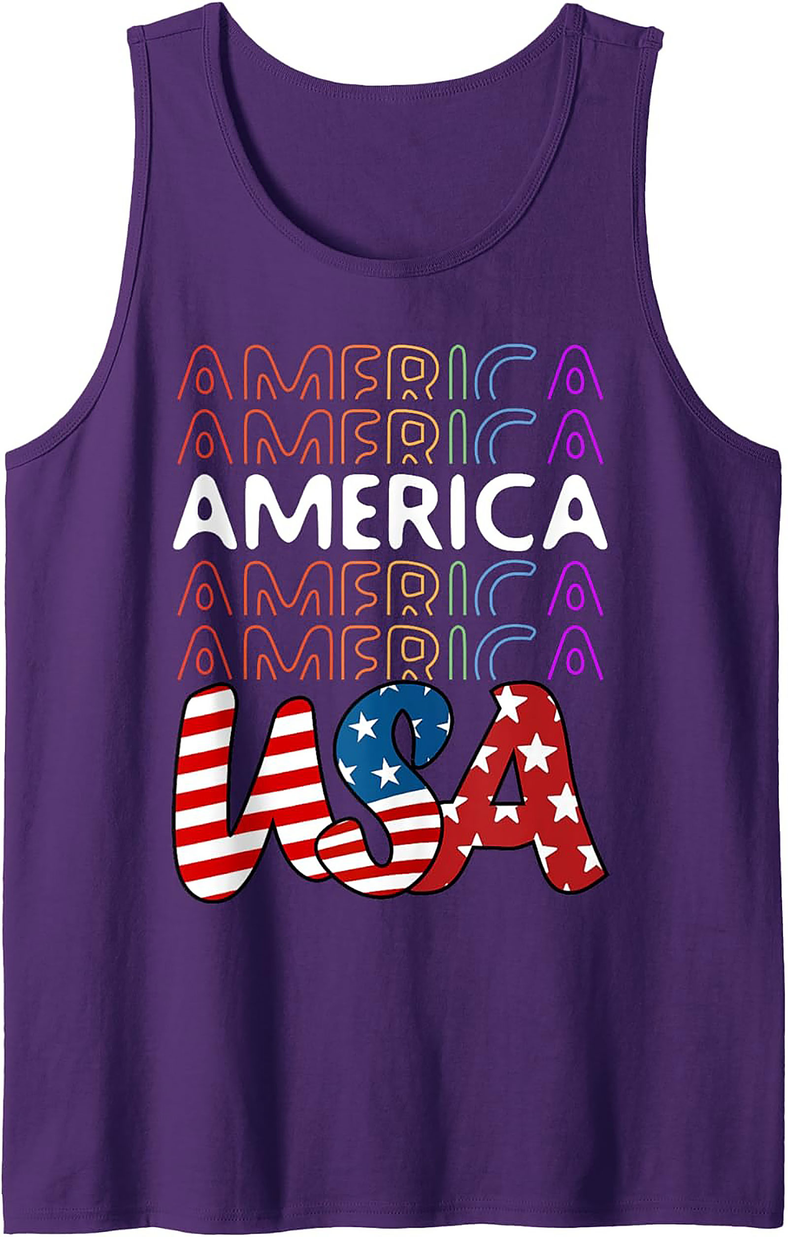 Retro USA Patriotic Graphic Tank Top | Summer Sleeveless