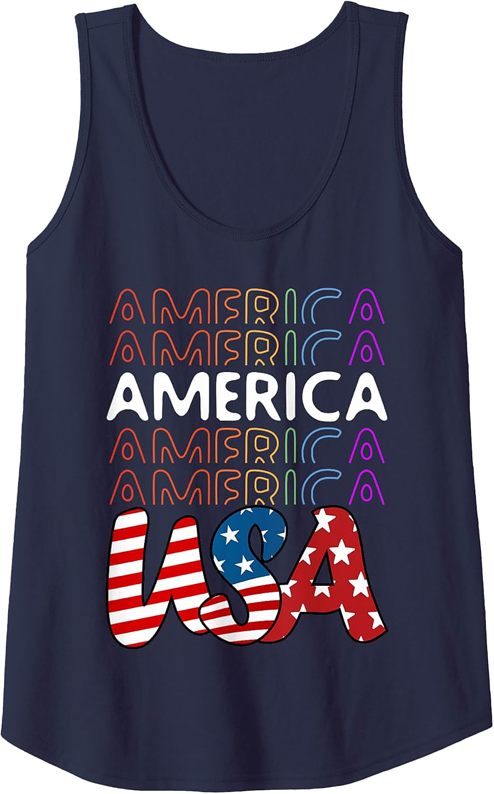 Retro USA Patriotic Graphic Tank Top | Summer Sleeveless