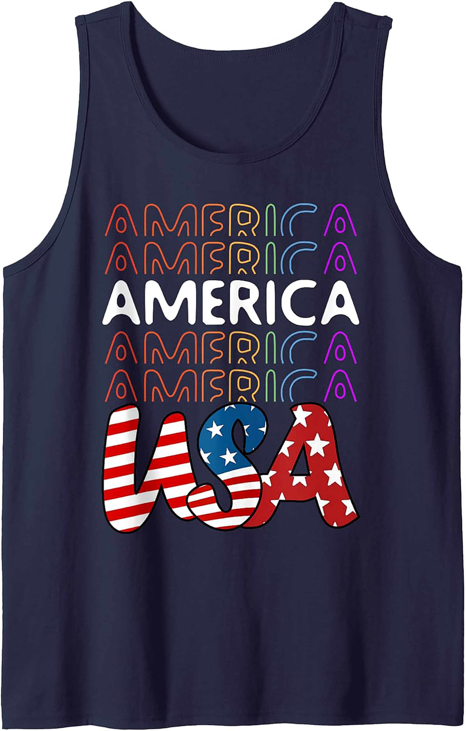 Retro USA Patriotic Graphic Tank Top | Summer Sleeveless