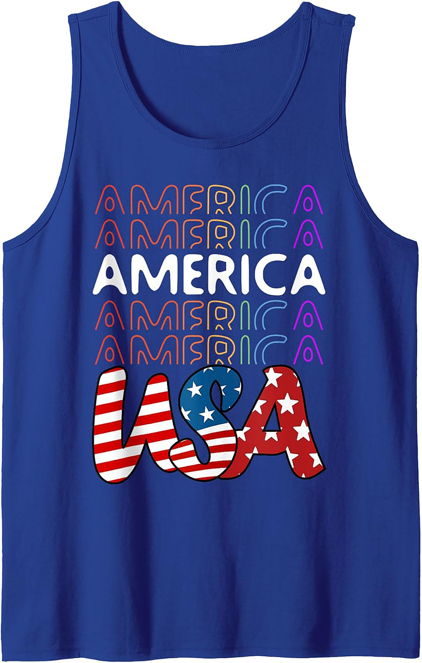 Retro USA Patriotic Graphic Tank Top | Summer Sleeveless