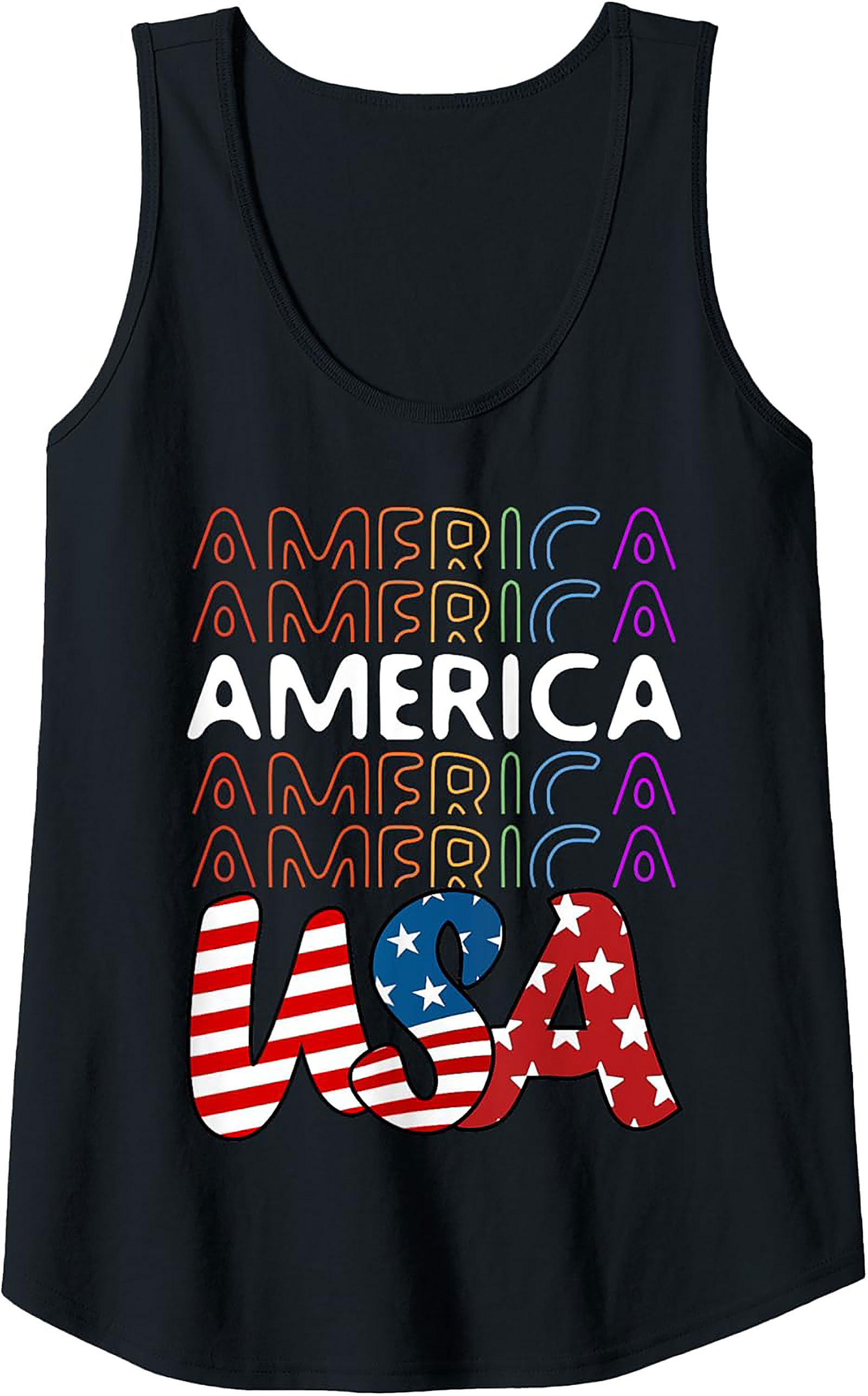 Retro USA Patriotic Graphic Tank Top | Summer Sleeveless