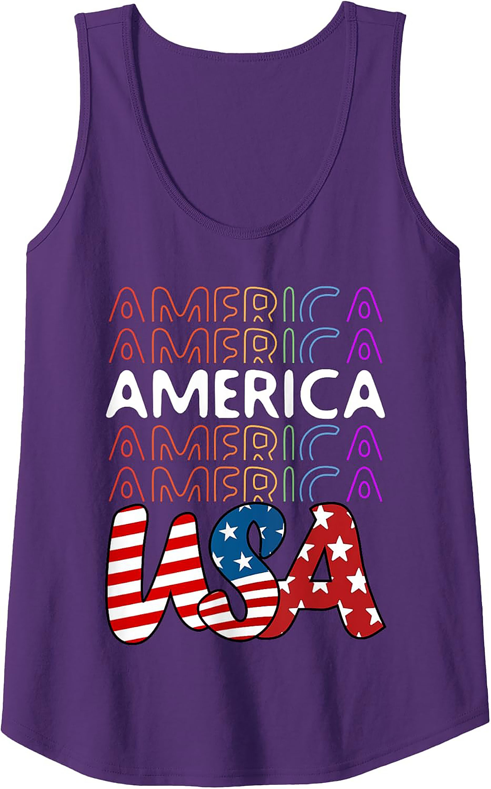 Retro USA Patriotic Graphic Tank Top | Summer Sleeveless