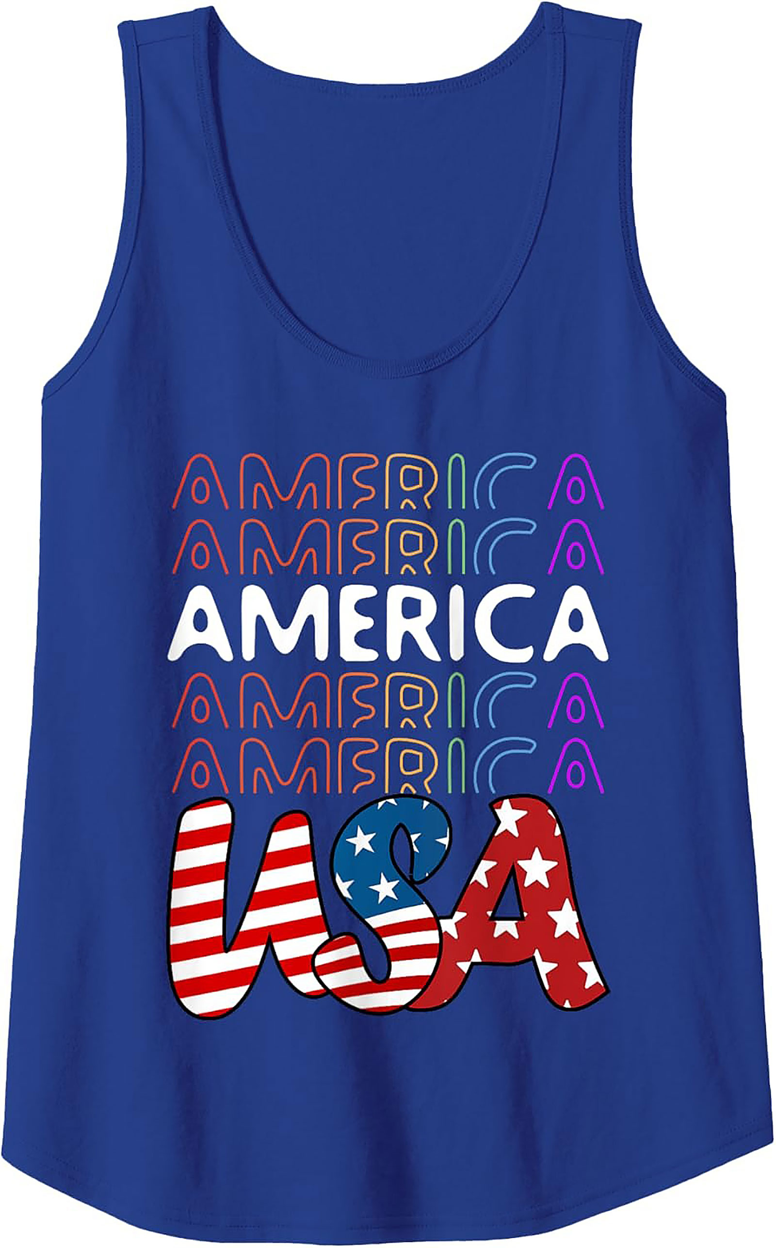 Retro USA Patriotic Graphic Tank Top | Summer Sleeveless