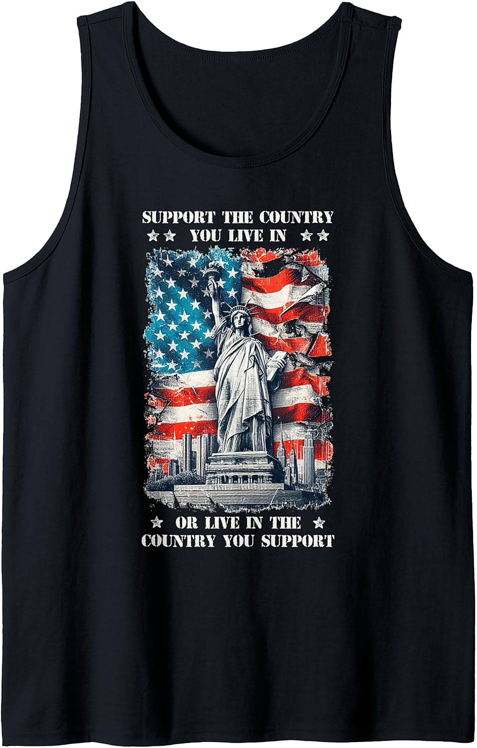 USA Flag Patriotic Graphic Tank | Unisex Sleeveless Shirt
