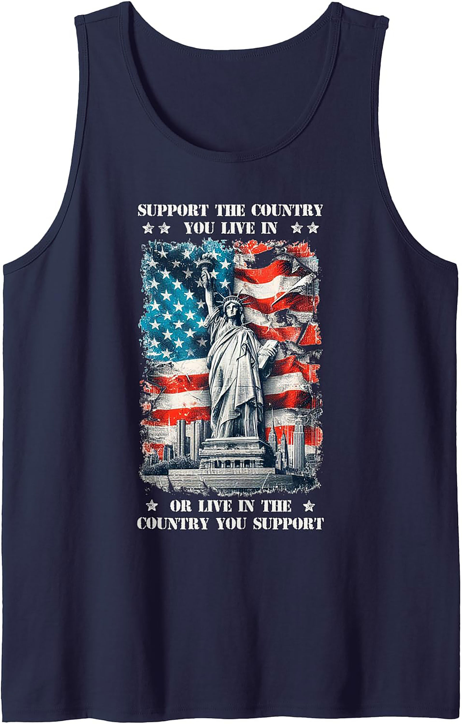 USA Flag Patriotic Graphic Tank | Unisex Sleeveless Shirt