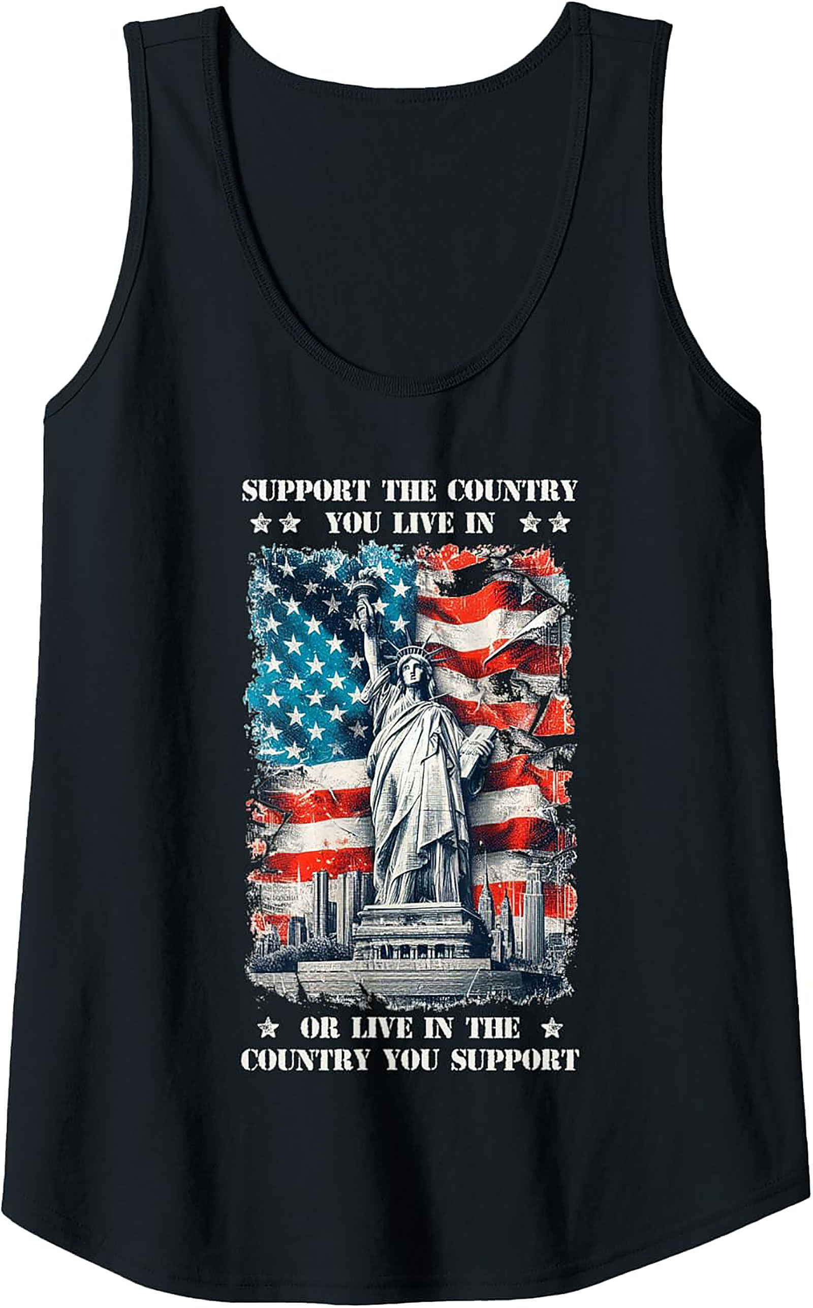 USA Flag Patriotic Graphic Tank | Unisex Sleeveless Shirt