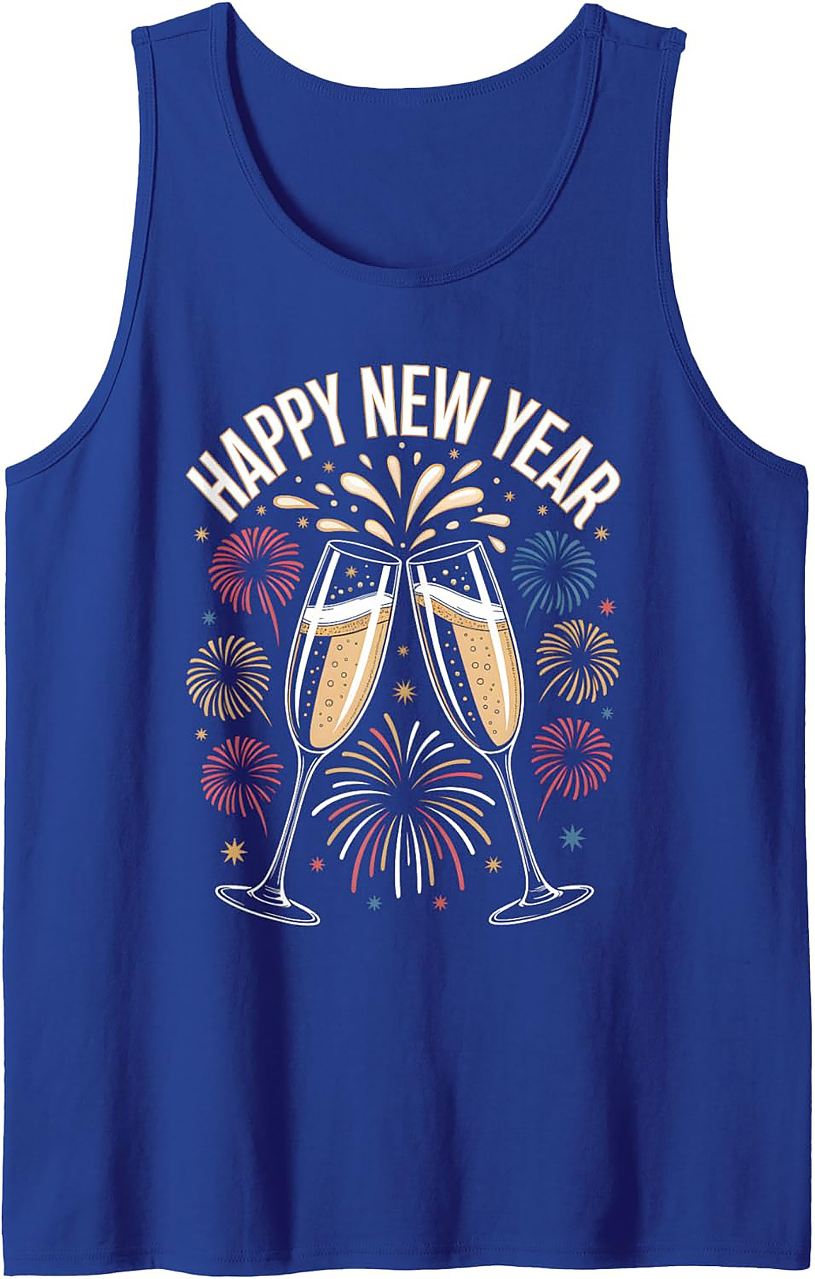 Happy New Year Tank Top Festive Champagne Graphic