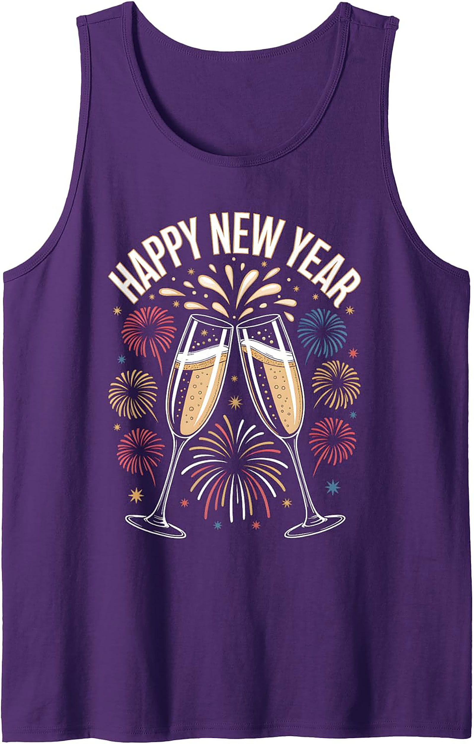 Happy New Year Tank Top Festive Champagne Graphic
