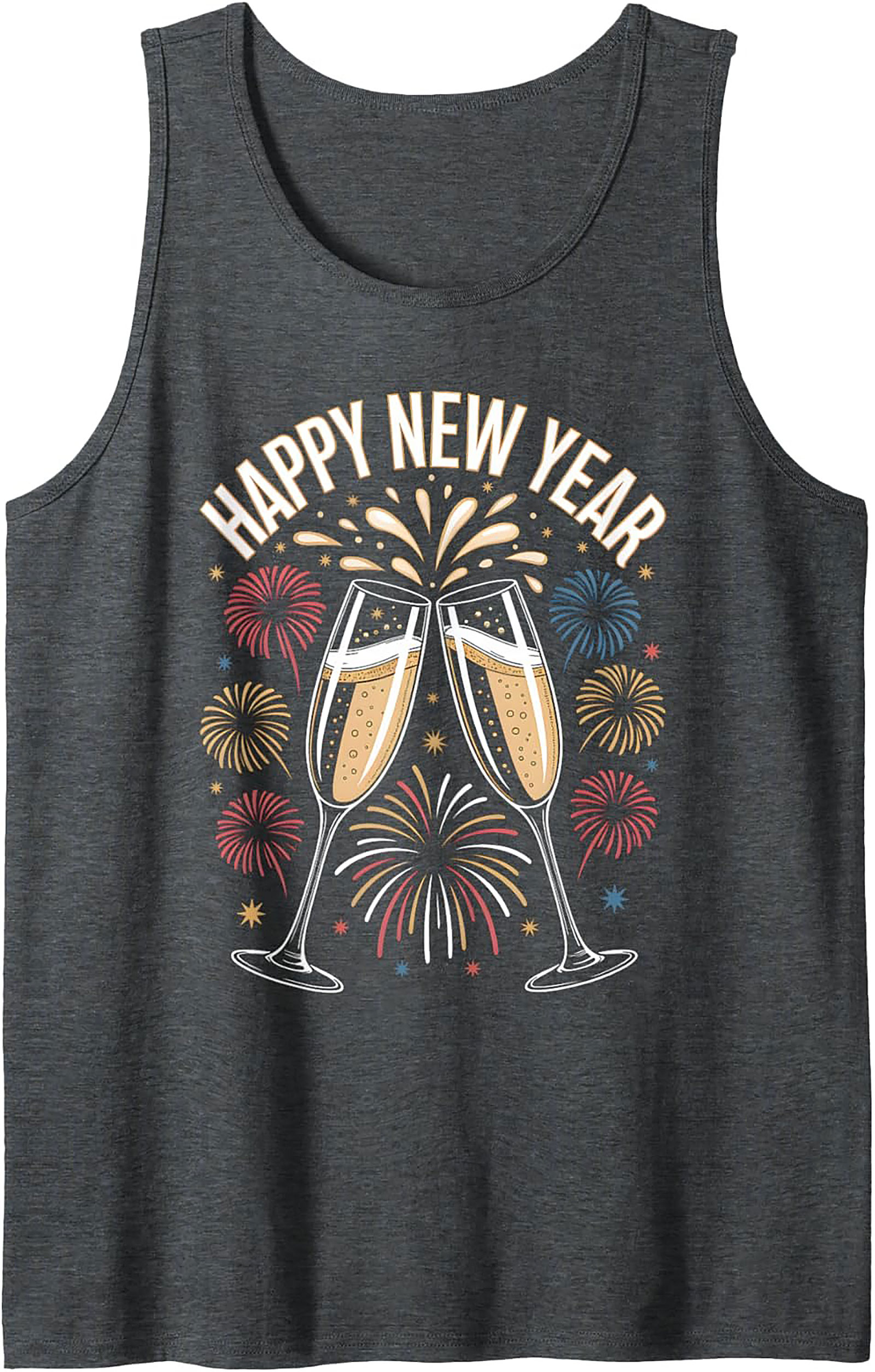 Happy New Year Tank Top Festive Champagne Graphic