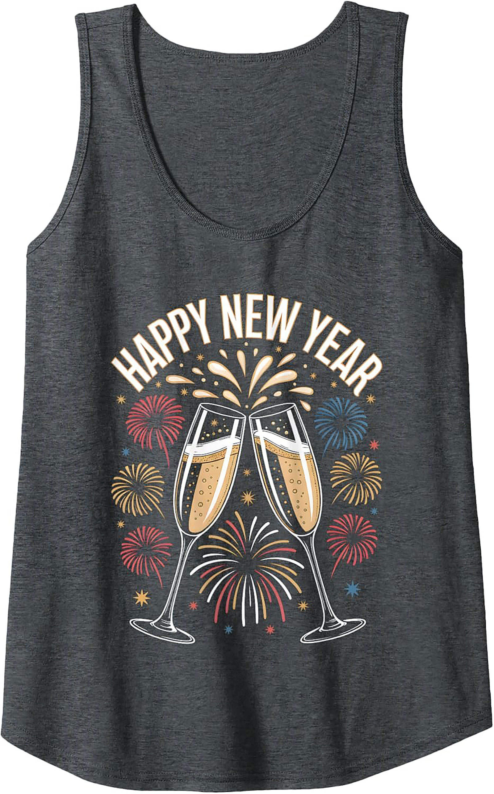 Happy New Year Tank Top Festive Champagne Graphic