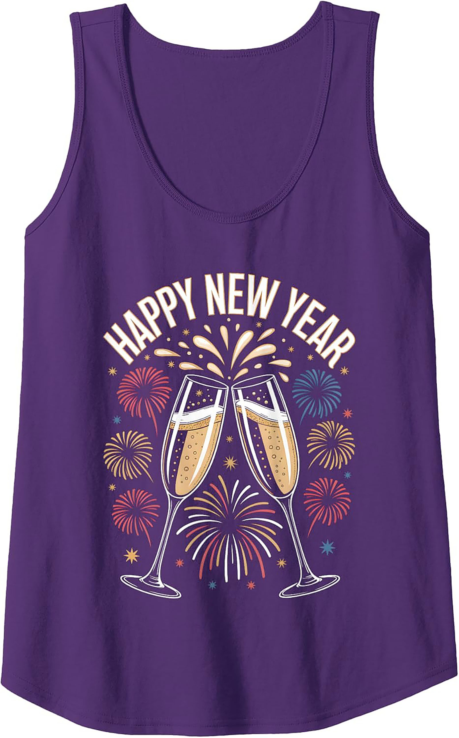 Happy New Year Tank Top Festive Champagne Graphic