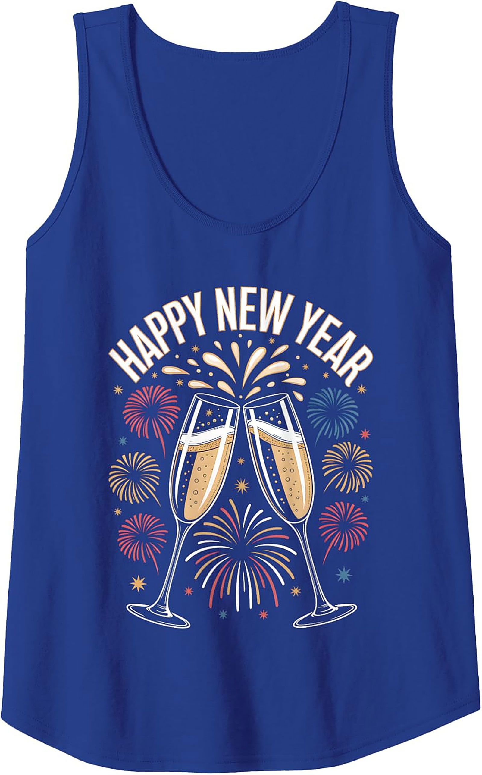 Happy New Year Tank Top Festive Champagne Graphic