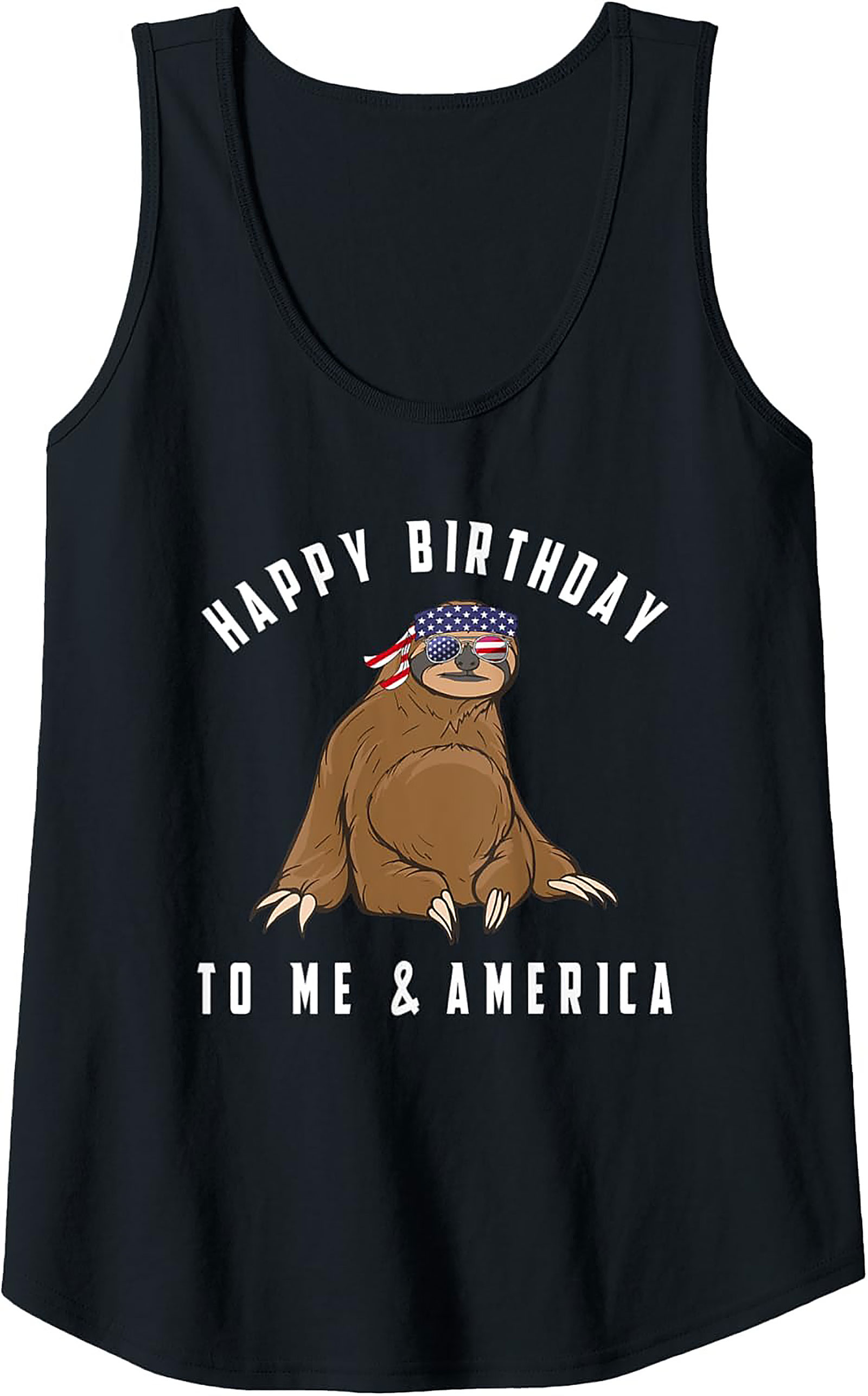 Funny Patriotic Sloth Tank Top | Happy Birthday America Gift