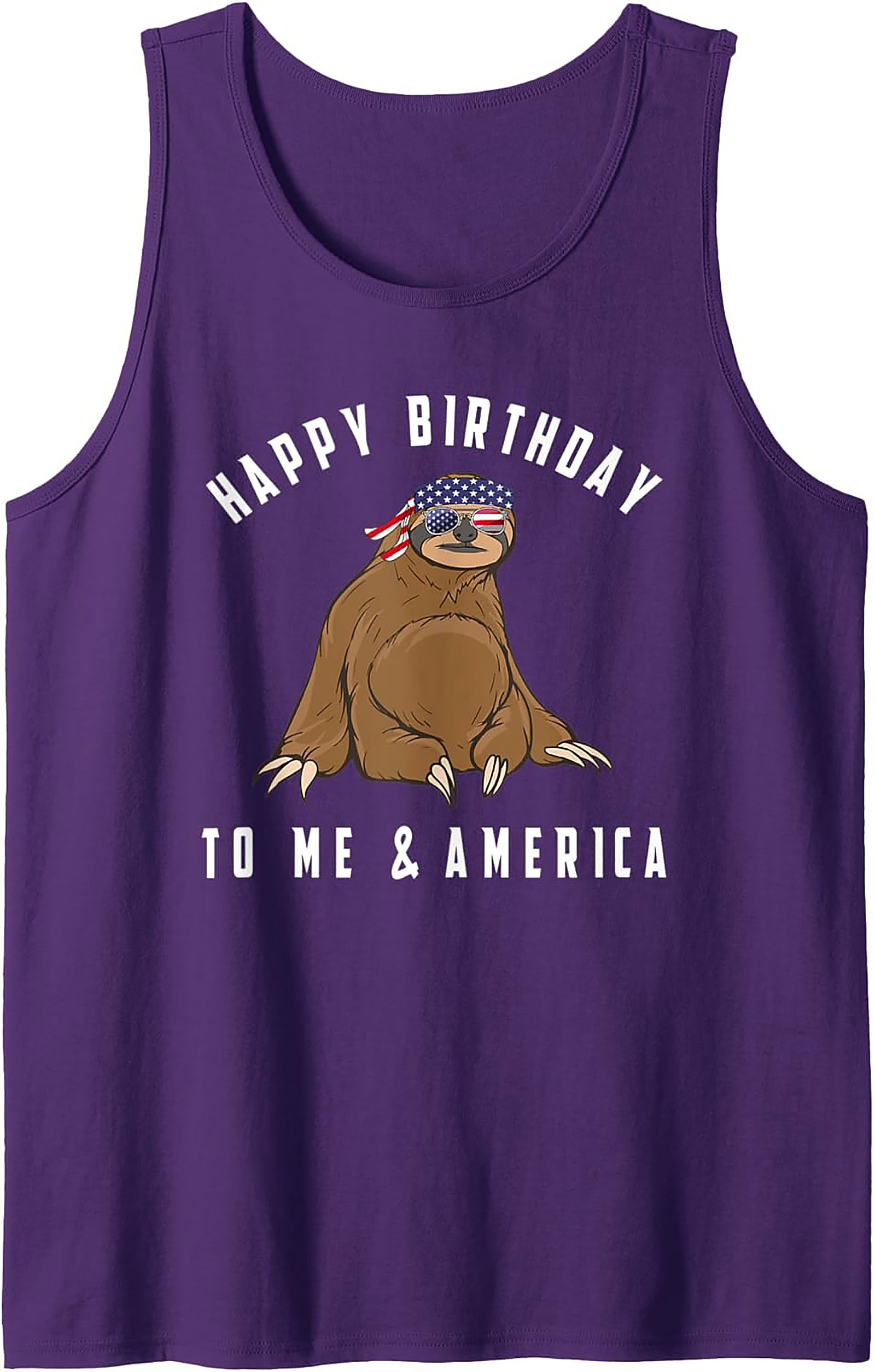 Funny Patriotic Sloth Tank Top | Happy Birthday America Gift