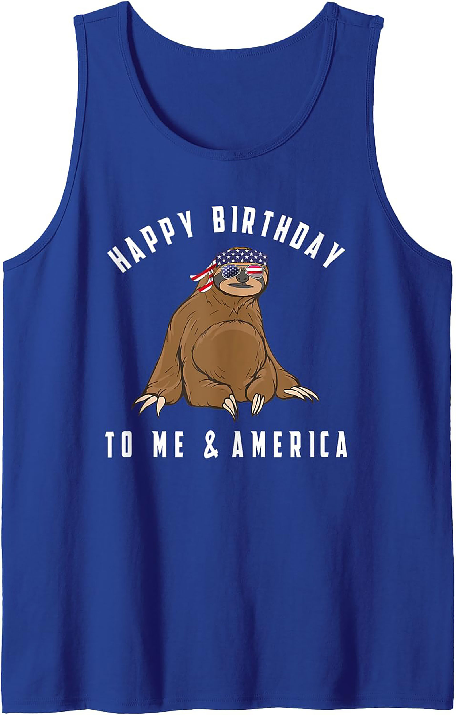 Funny Patriotic Sloth Tank Top | Happy Birthday America Gift