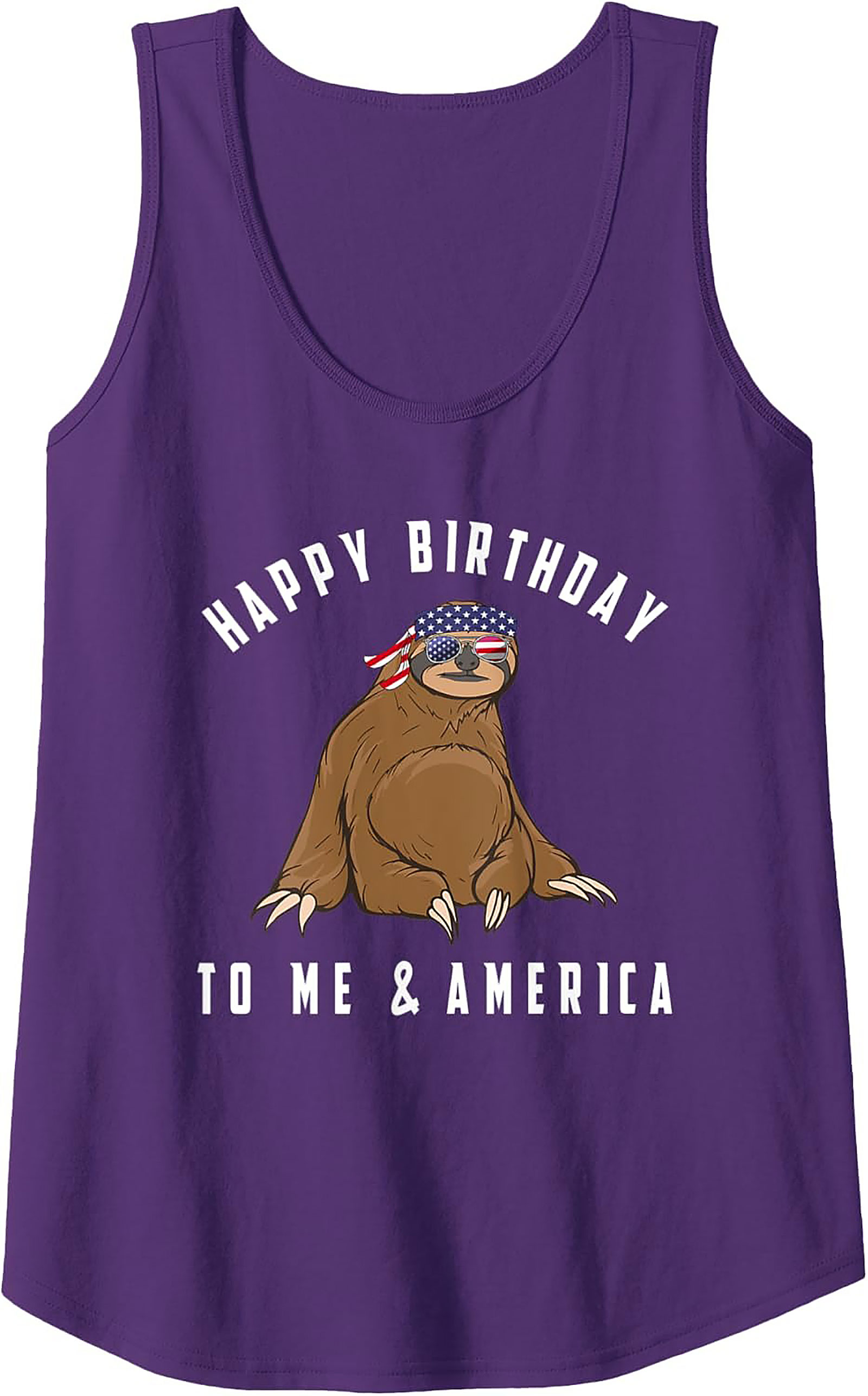 Funny Patriotic Sloth Tank Top | Happy Birthday America Gift