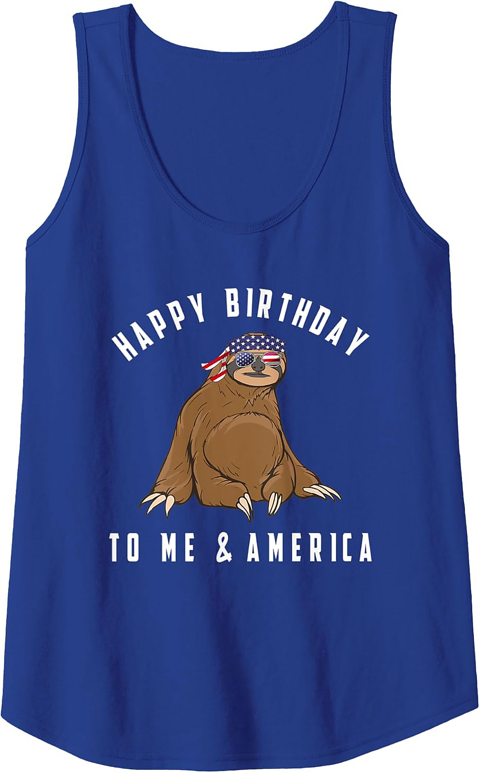 Funny Patriotic Sloth Tank Top | Happy Birthday America Gift