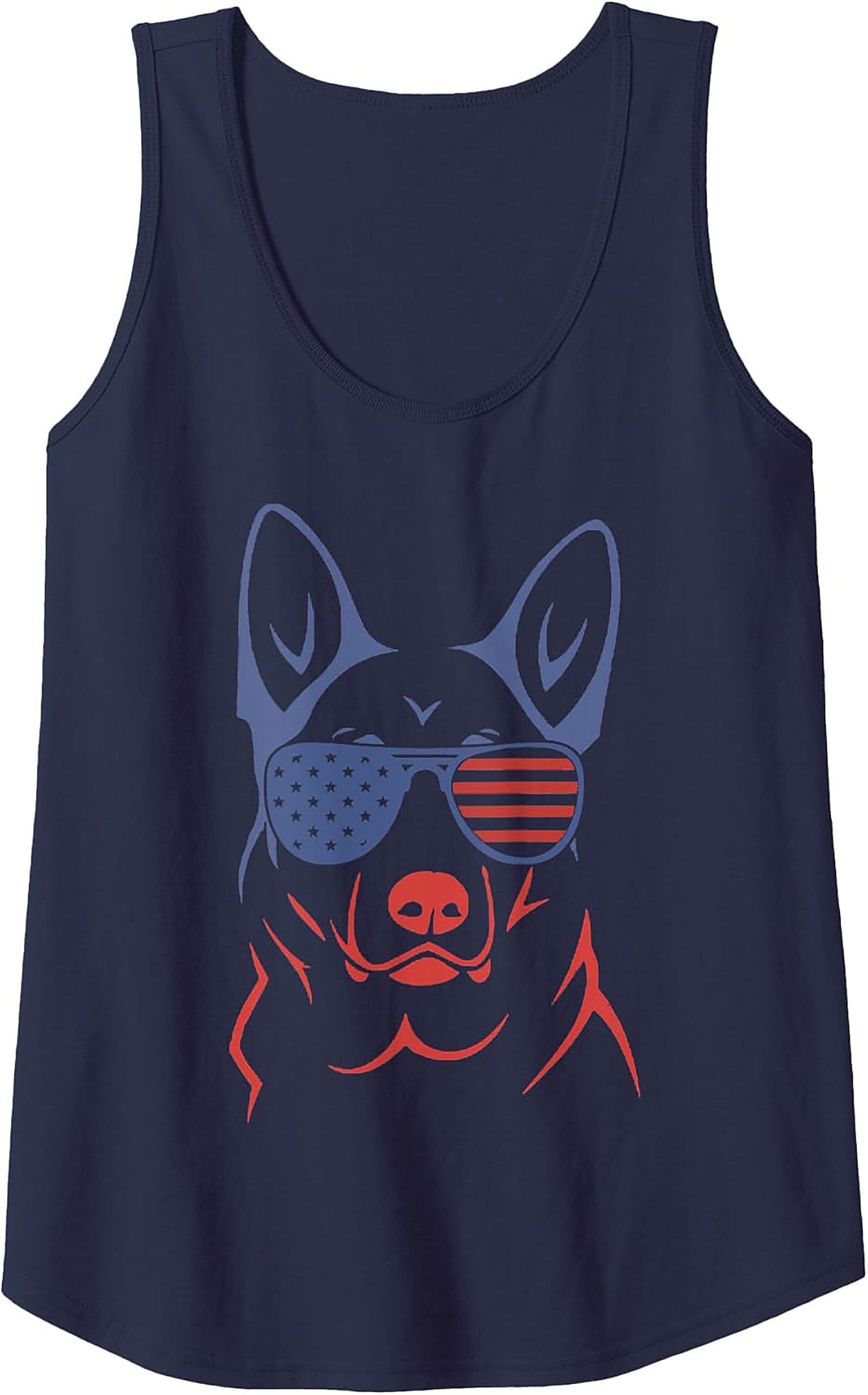 Patriotic German Shepherd Tank Top | American Flag Dog
