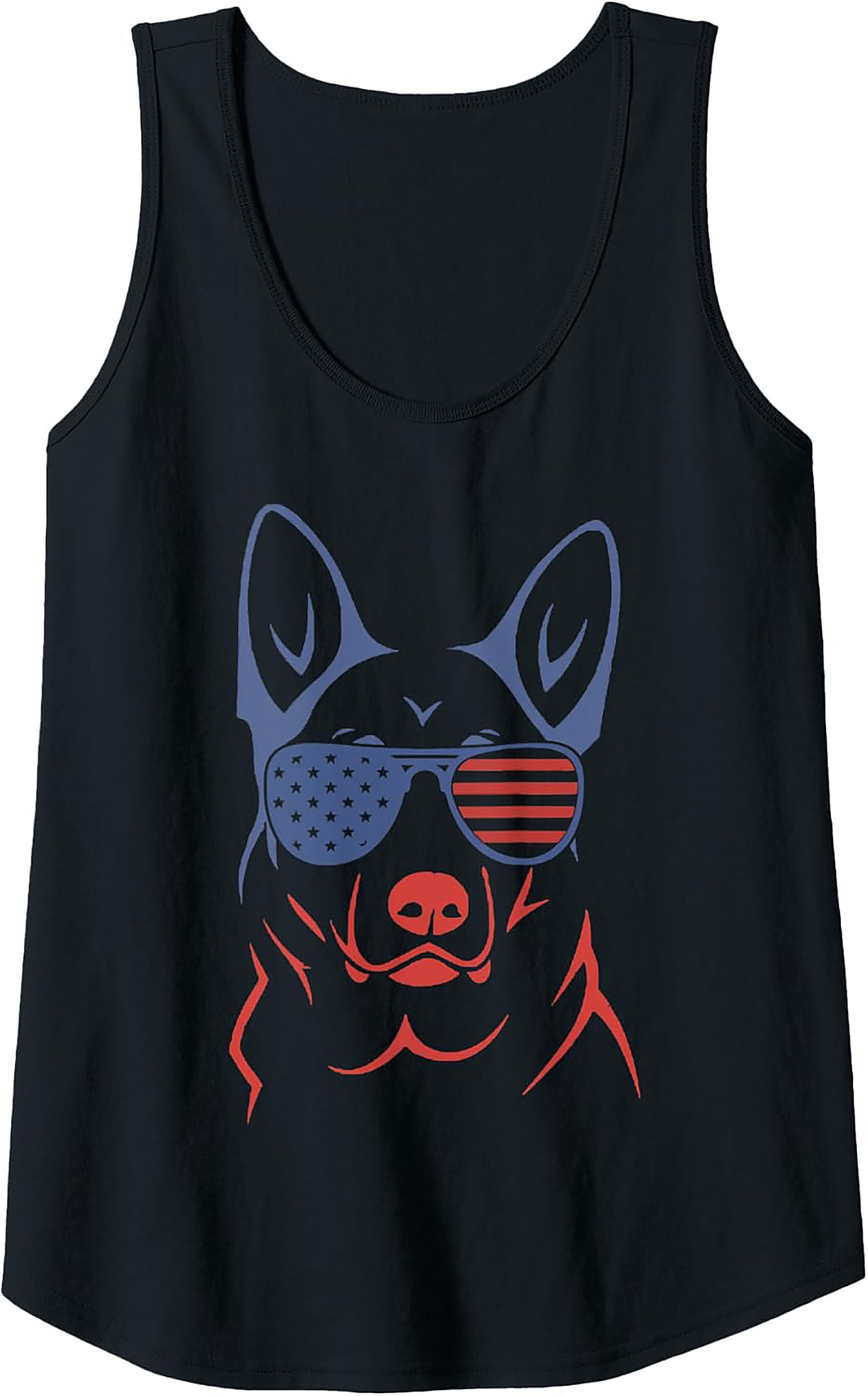 Patriotic German Shepherd Tank Top | American Flag Dog
