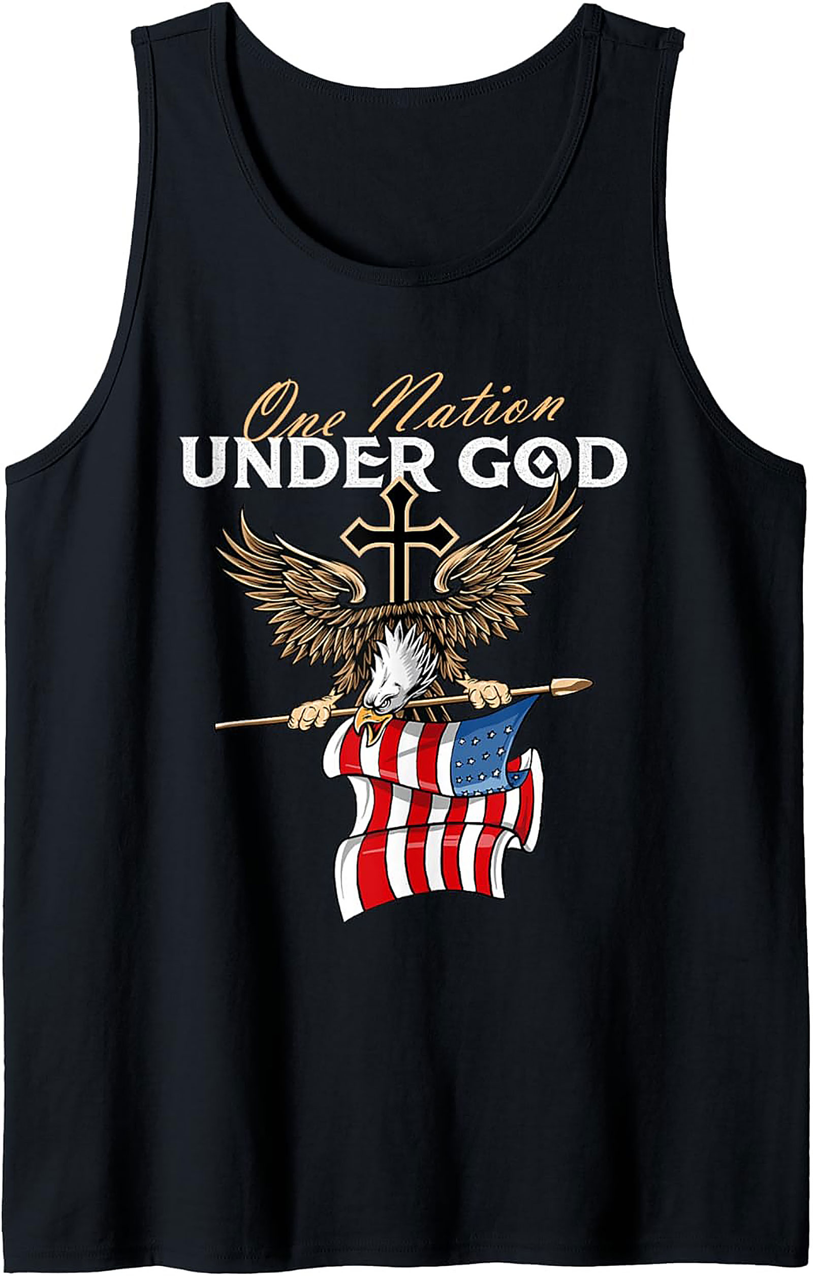 One Nation Under God Patriotic Christian Graphic Tank