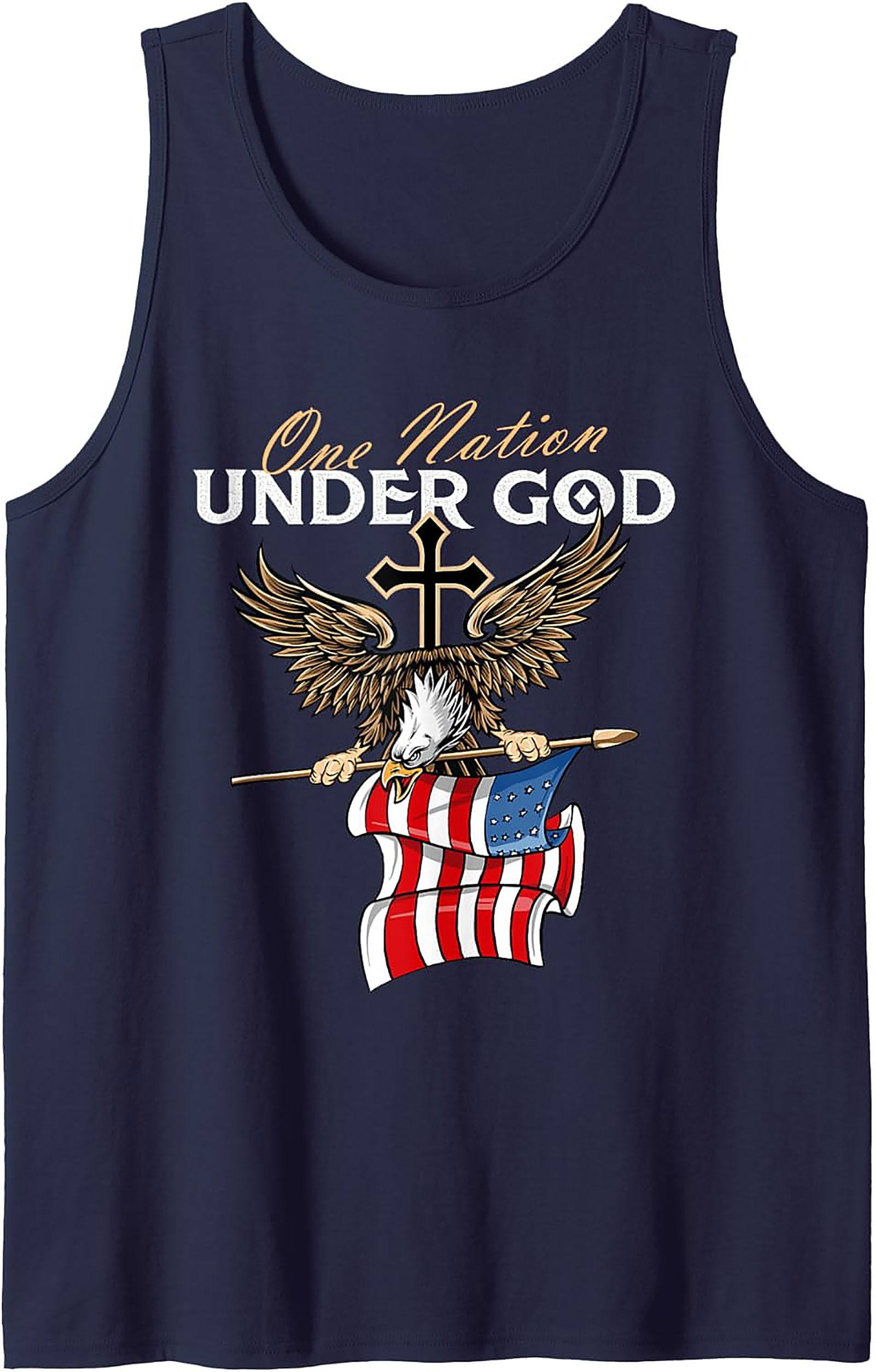 One Nation Under God Patriotic Christian Graphic Tank