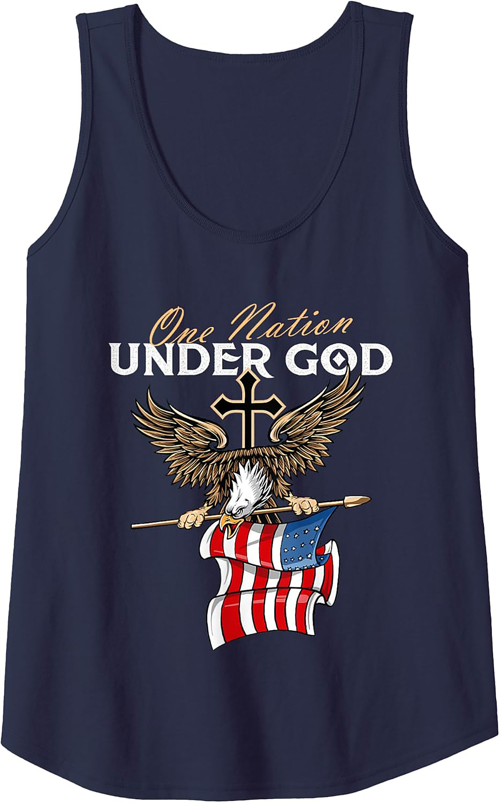 One Nation Under God Patriotic Christian Graphic Tank