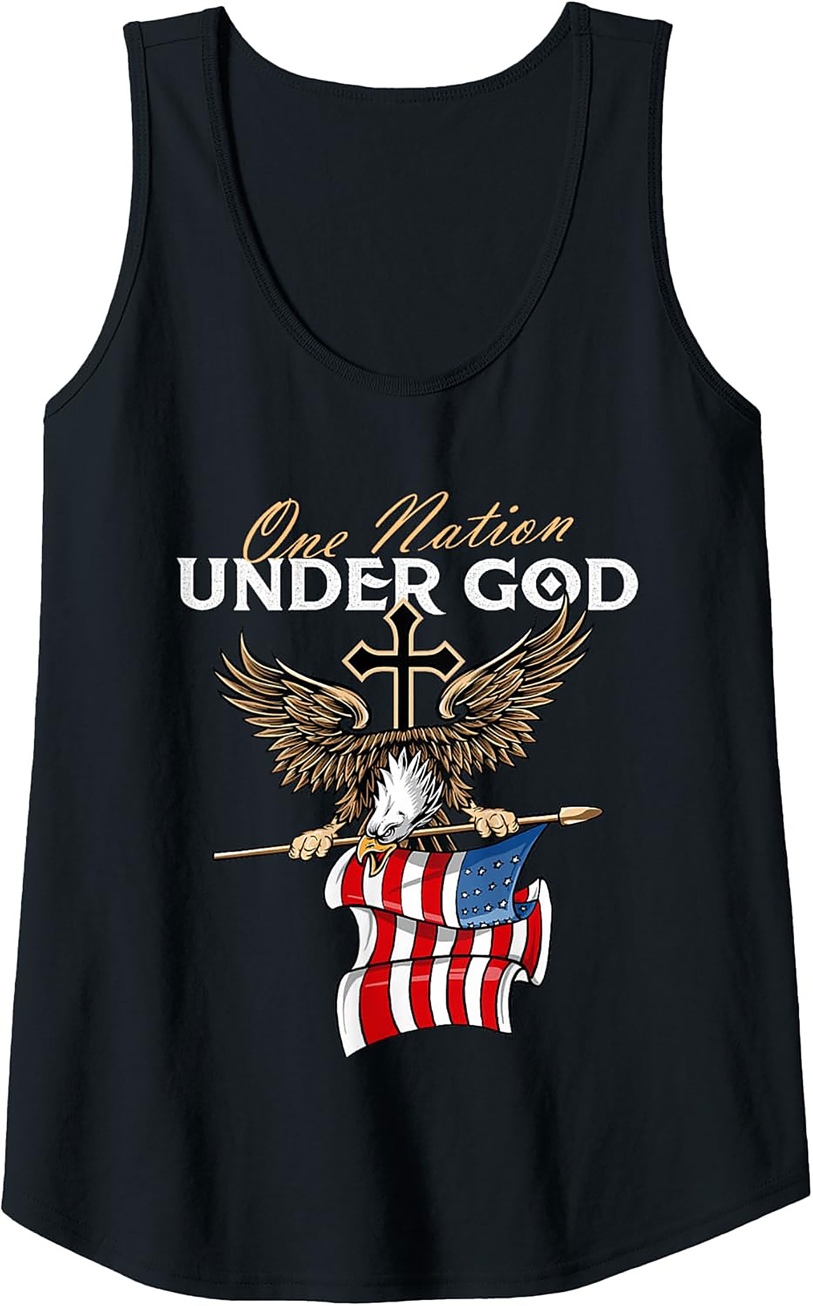 One Nation Under God Patriotic Christian Graphic Tank