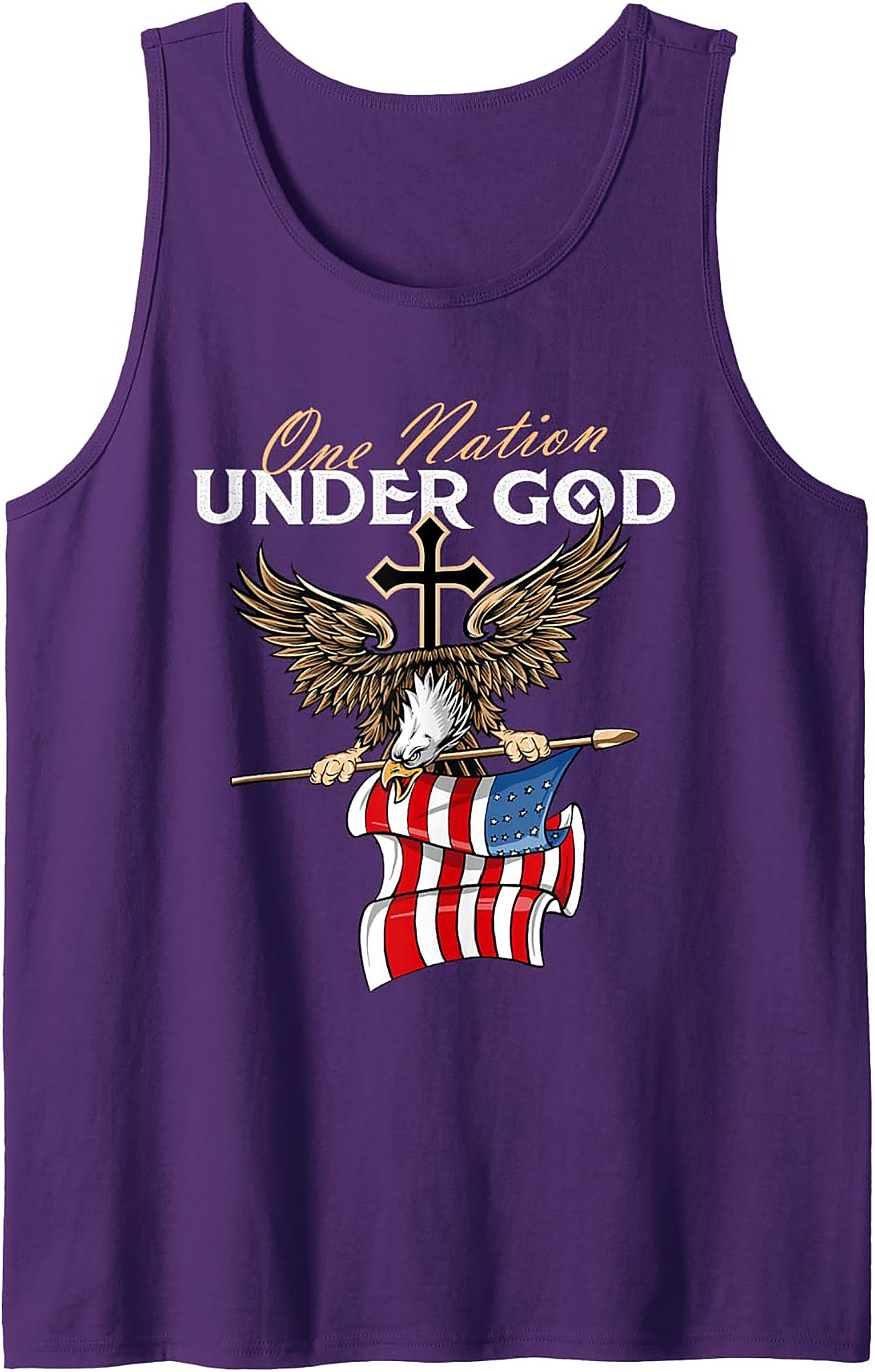 One Nation Under God Patriotic Christian Graphic Tank