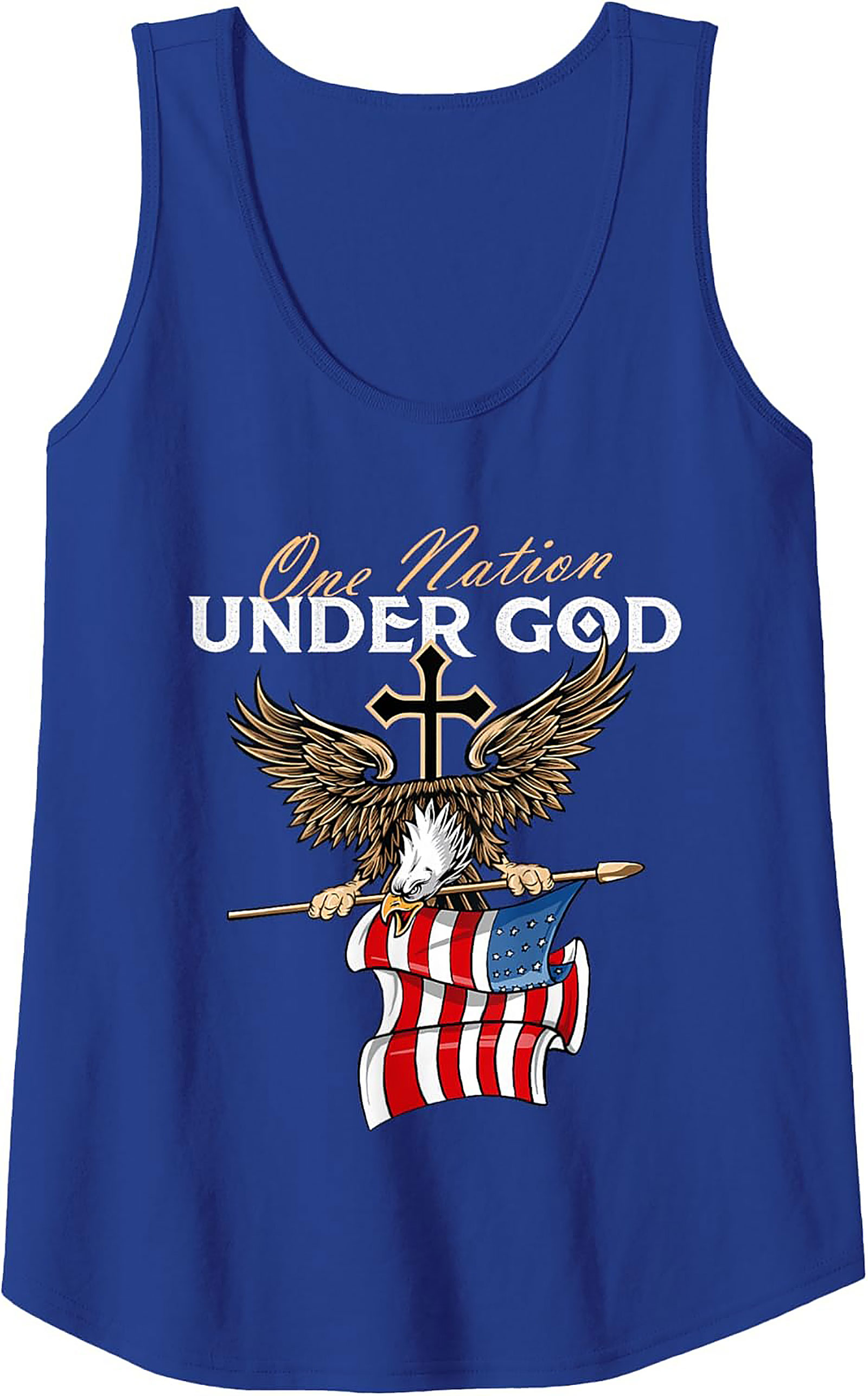 One Nation Under God Patriotic Christian Graphic Tank