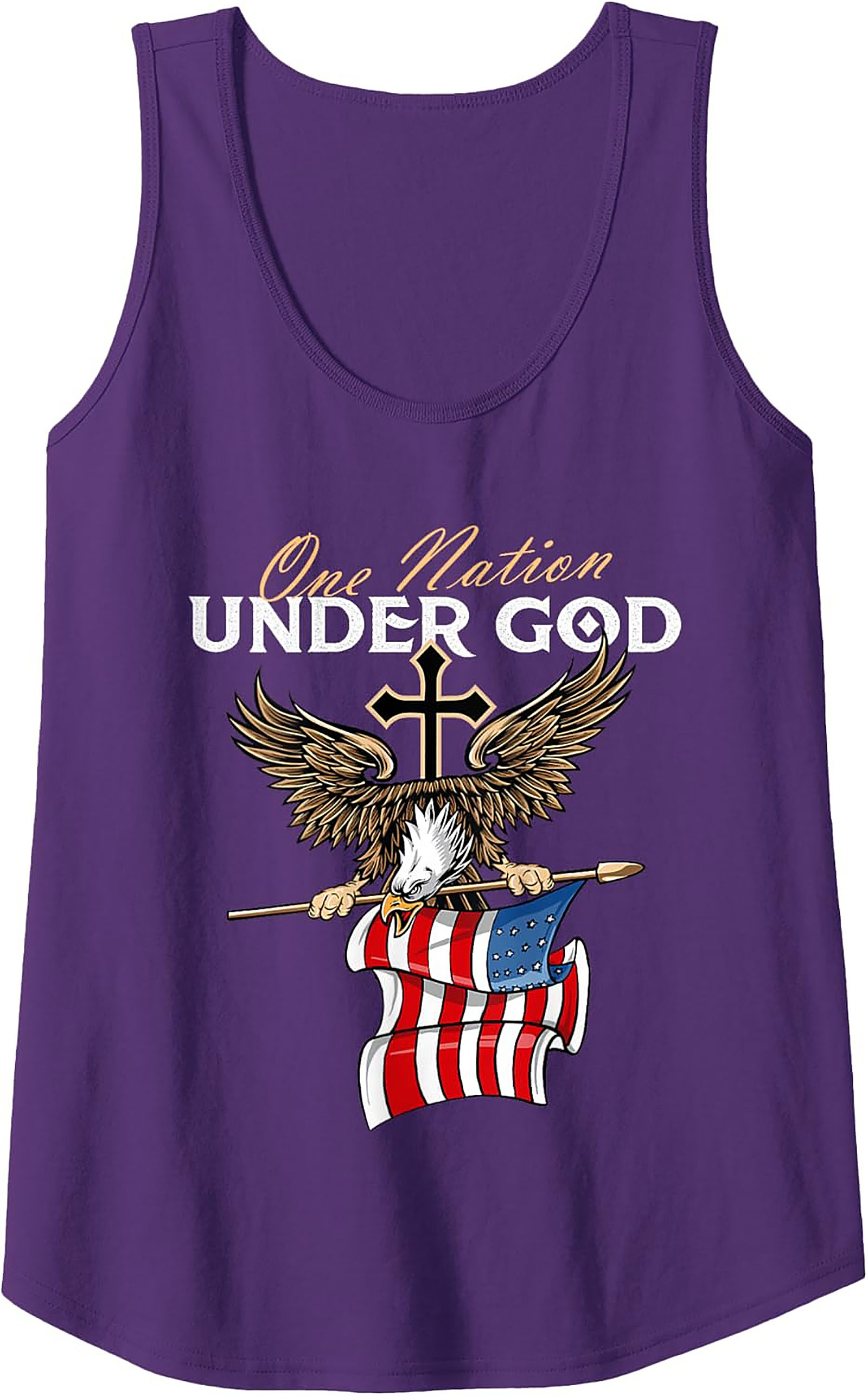 One Nation Under God Patriotic Christian Graphic Tank