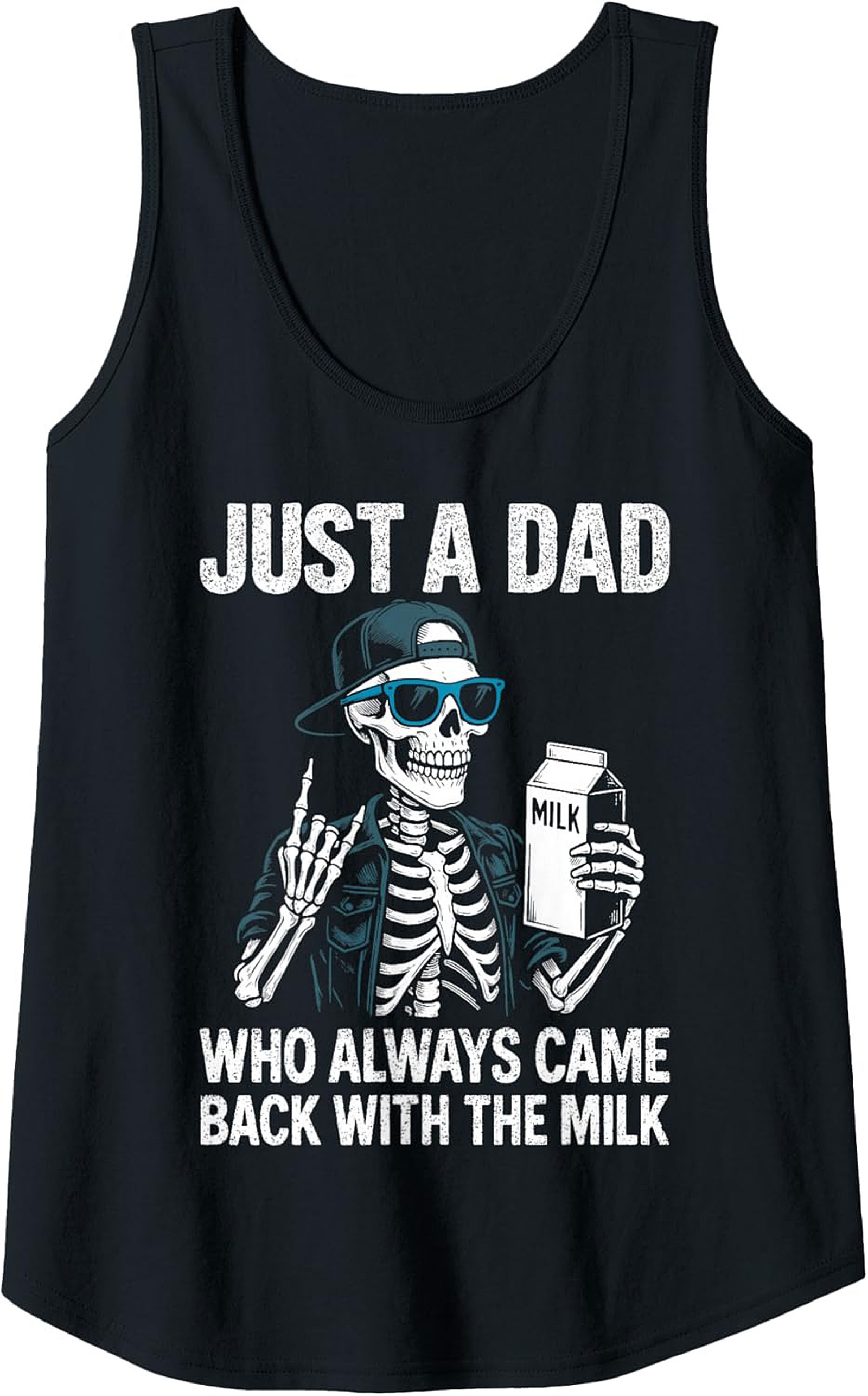 Funny Dad Graphic Tank Skeleton Milk Joke Sleeveless Shirt