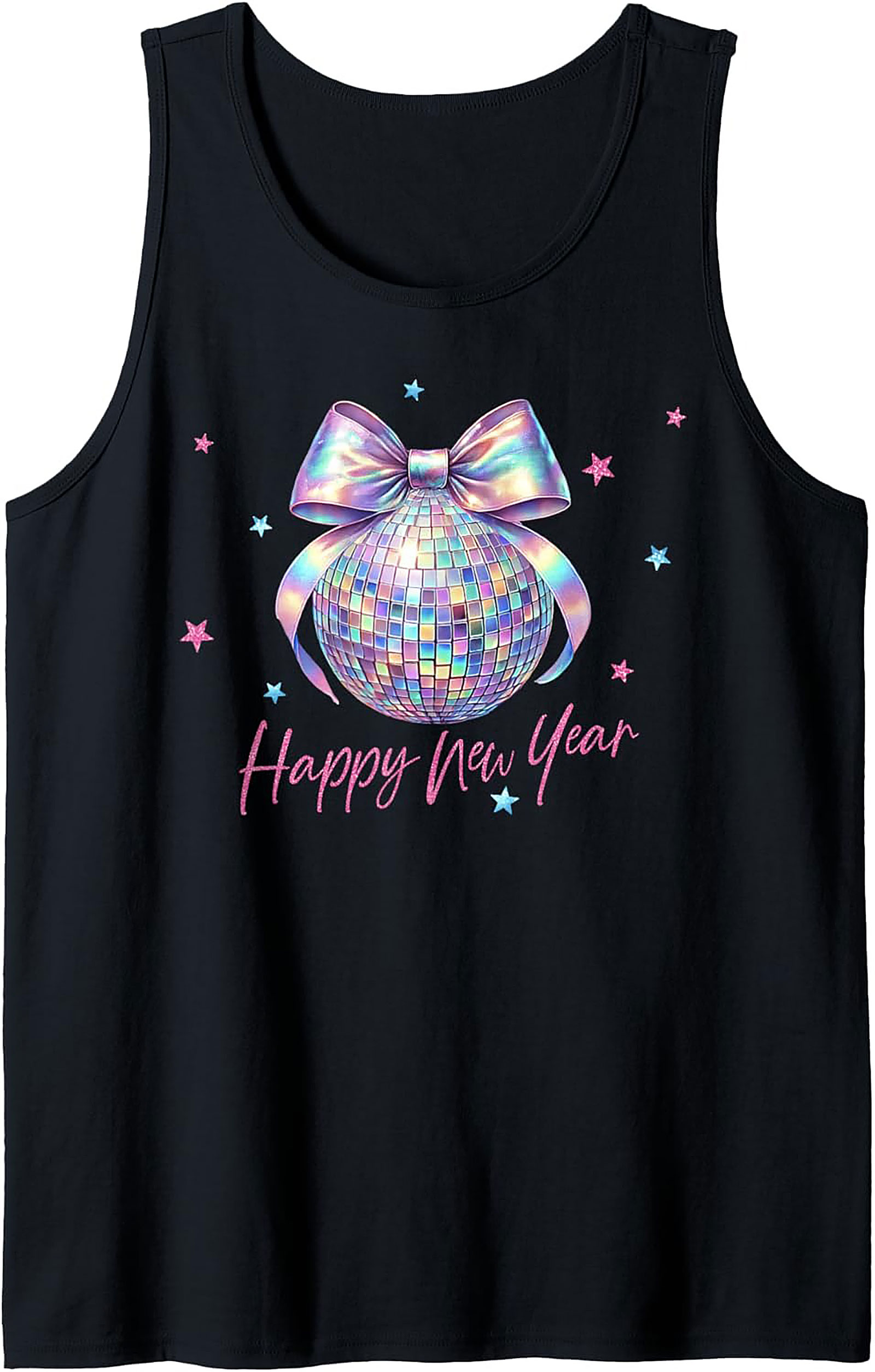 Holographic Disco Ball Tank Top New Year’s Eve Graphic Tank