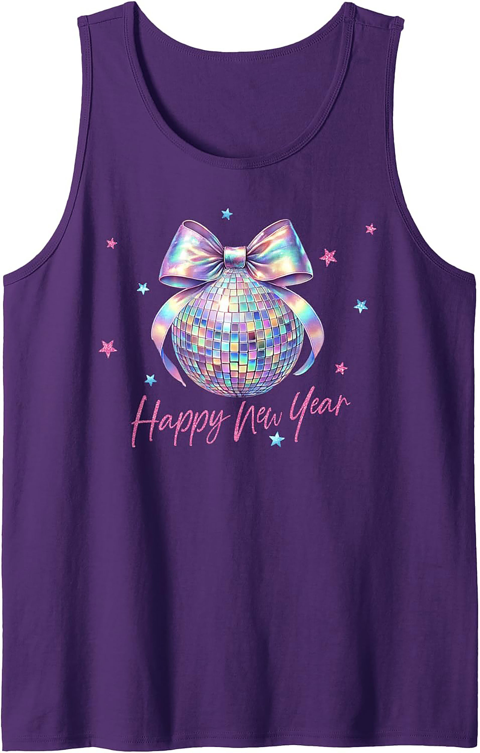 Holographic Disco Ball Tank Top New Year’s Eve Graphic Tank