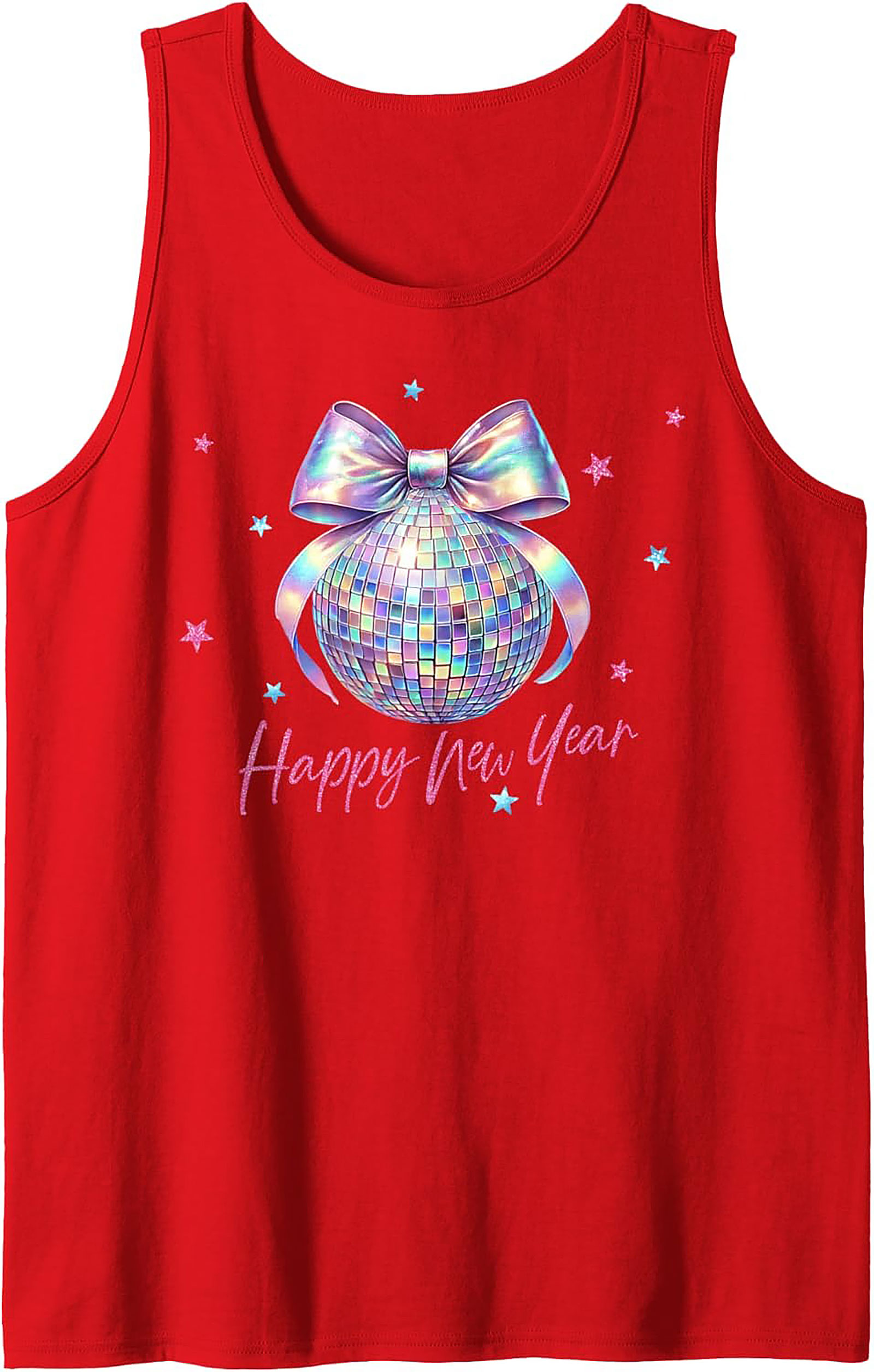 Holographic Disco Ball Tank Top New Year’s Eve Graphic Tank