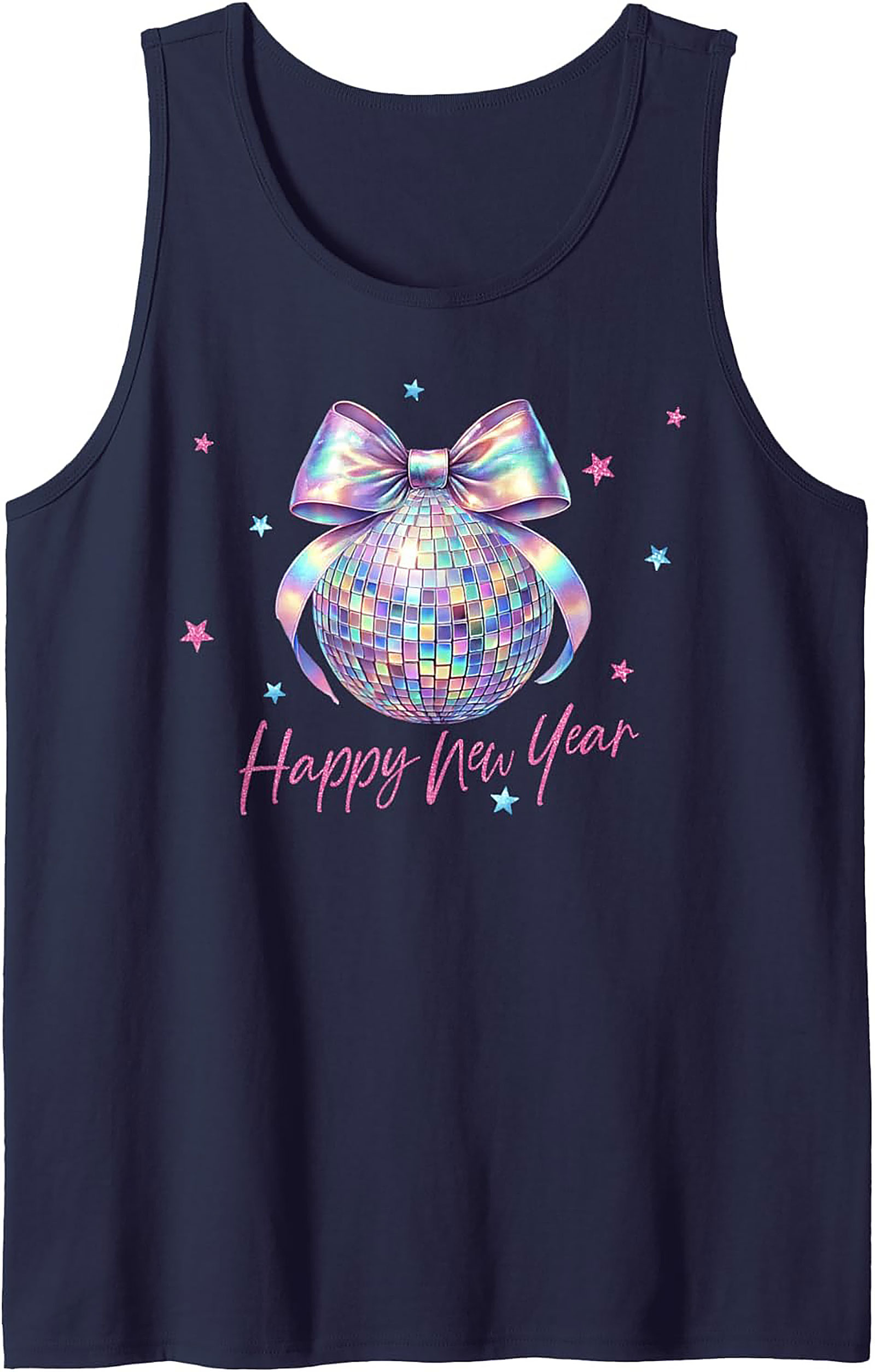 Holographic Disco Ball Tank Top New Year’s Eve Graphic Tank