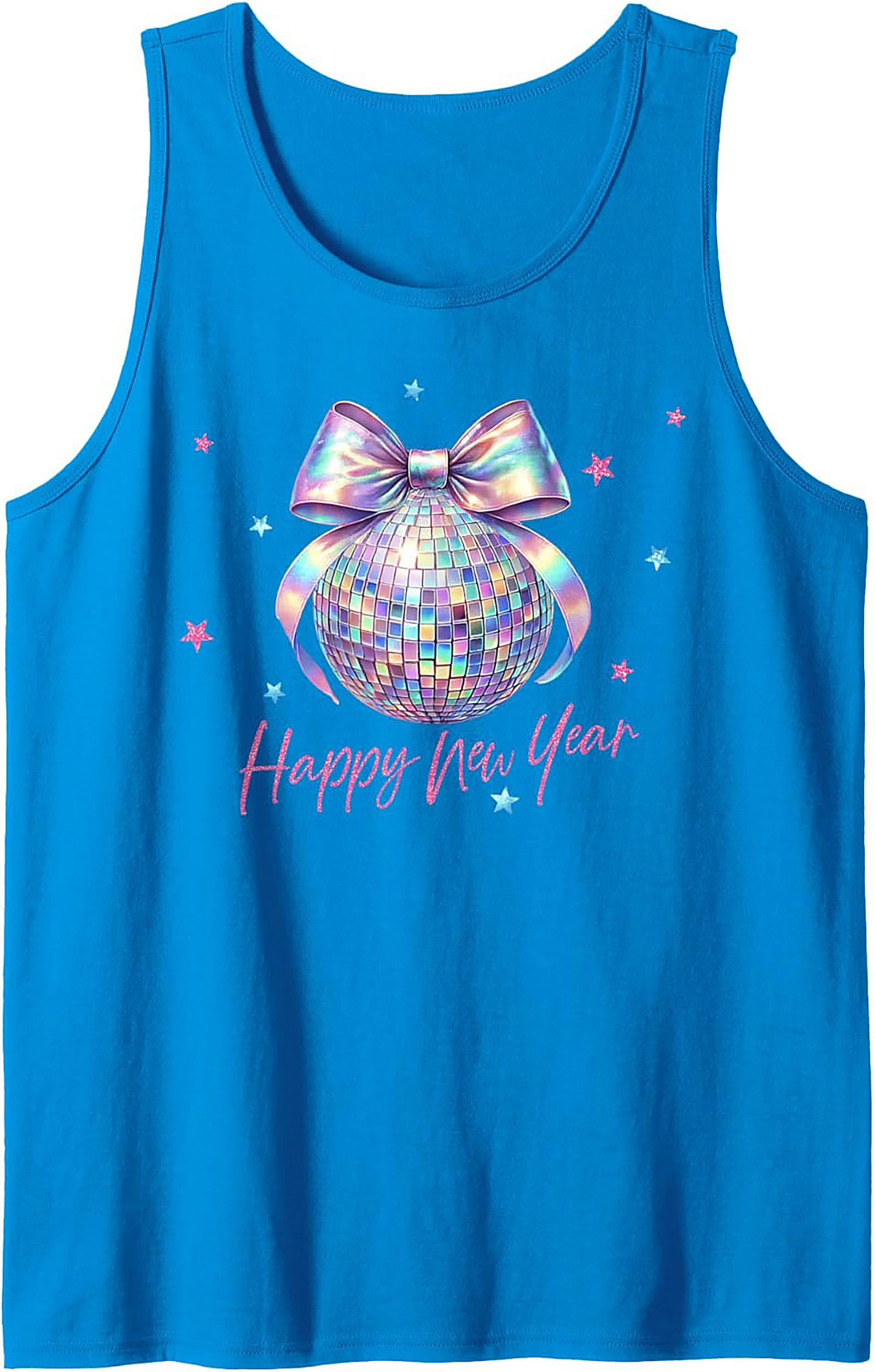 Holographic Disco Ball Tank Top New Year’s Eve Graphic Tank