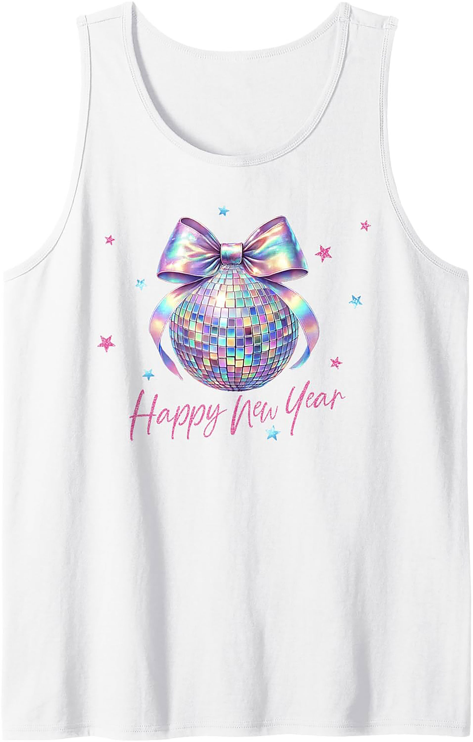 Holographic Disco Ball Tank Top New Year’s Eve Graphic Tank