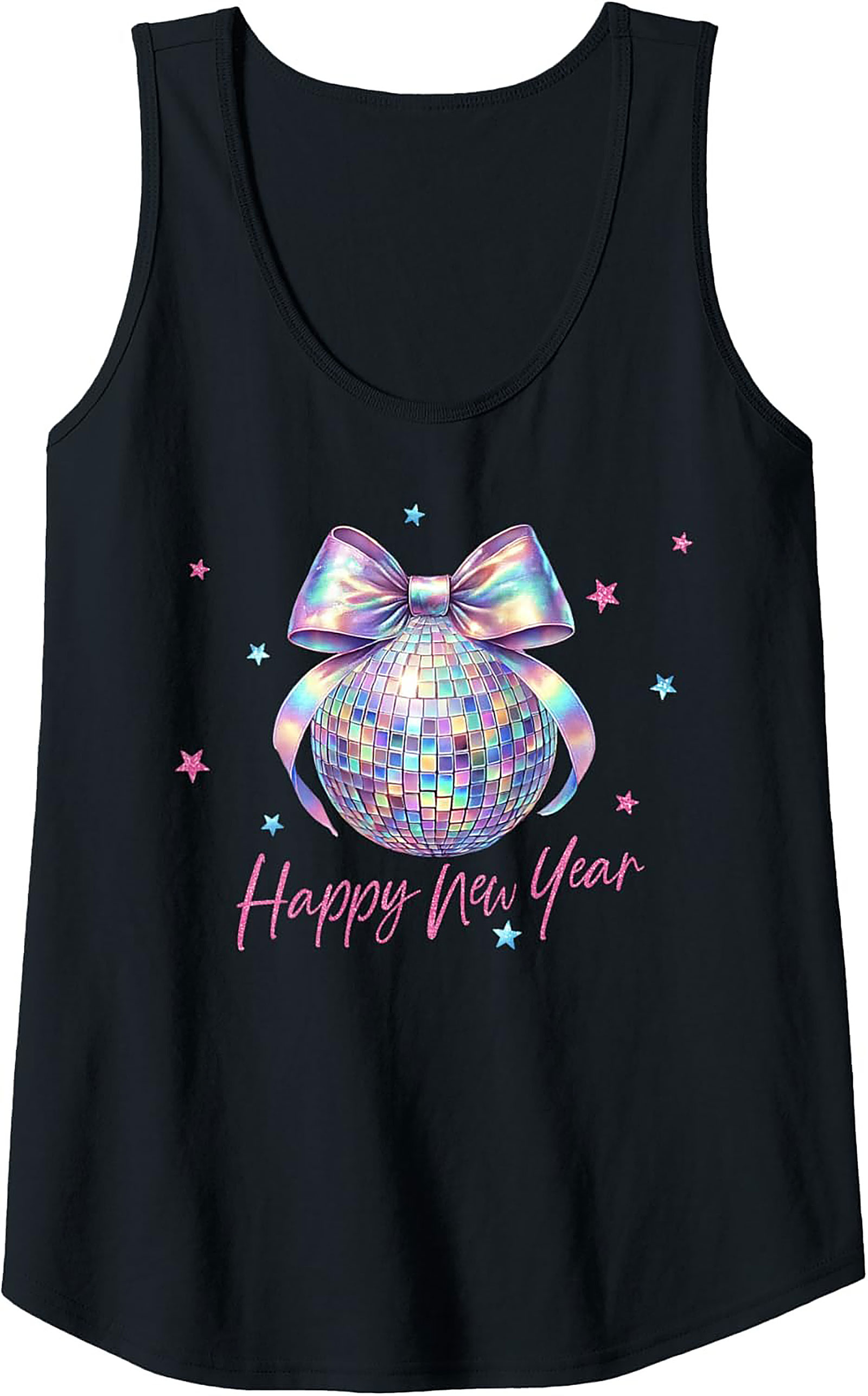 Holographic Disco Ball Tank Top New Year’s Eve Graphic Tank