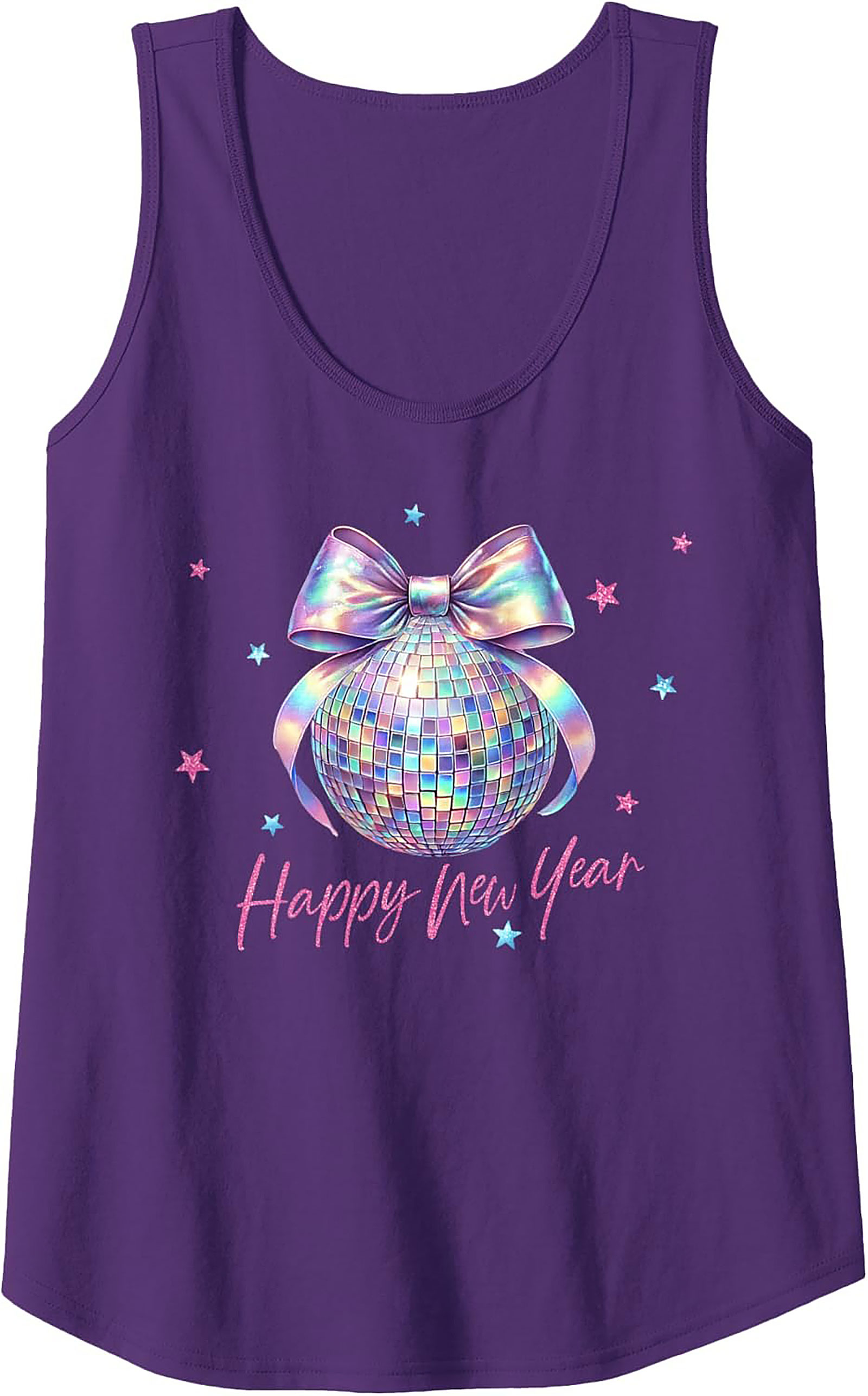 Holographic Disco Ball Tank Top New Year’s Eve Graphic Tank
