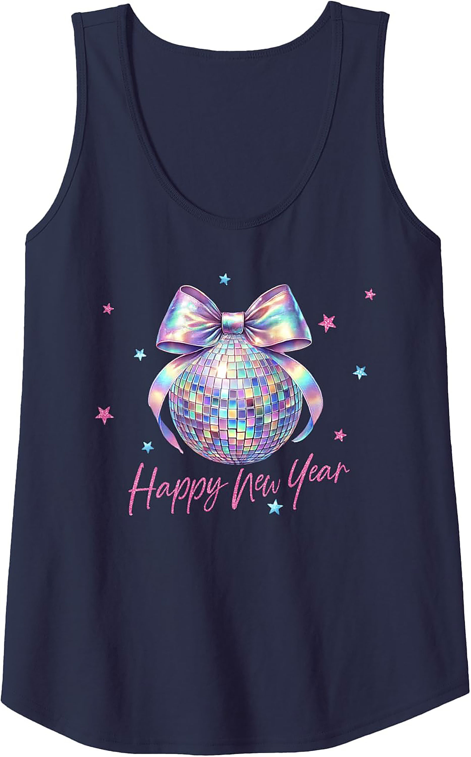 Holographic Disco Ball Tank Top New Year’s Eve Graphic Tank
